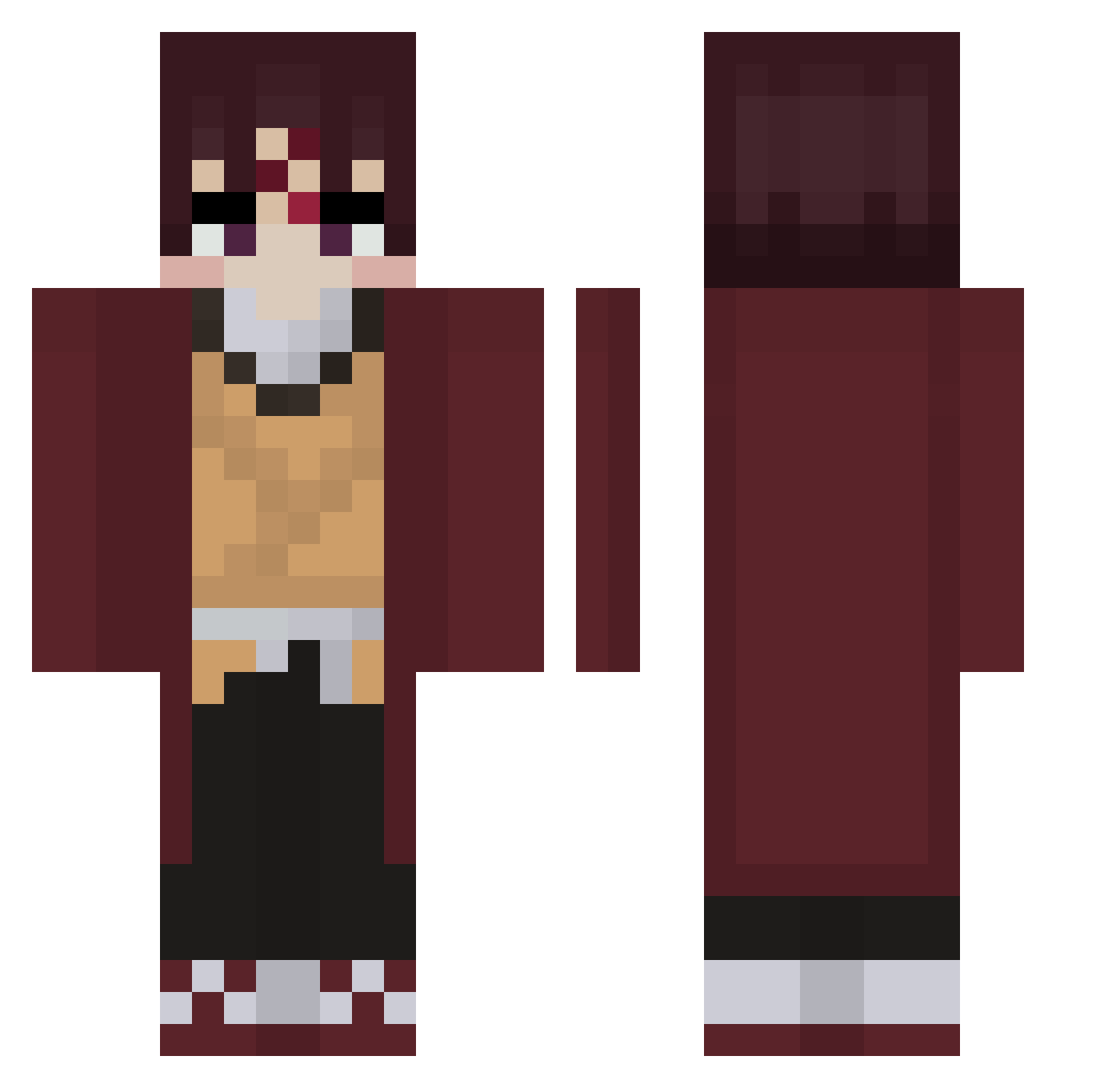 Jakeft18 Minecraft skin, front and back view