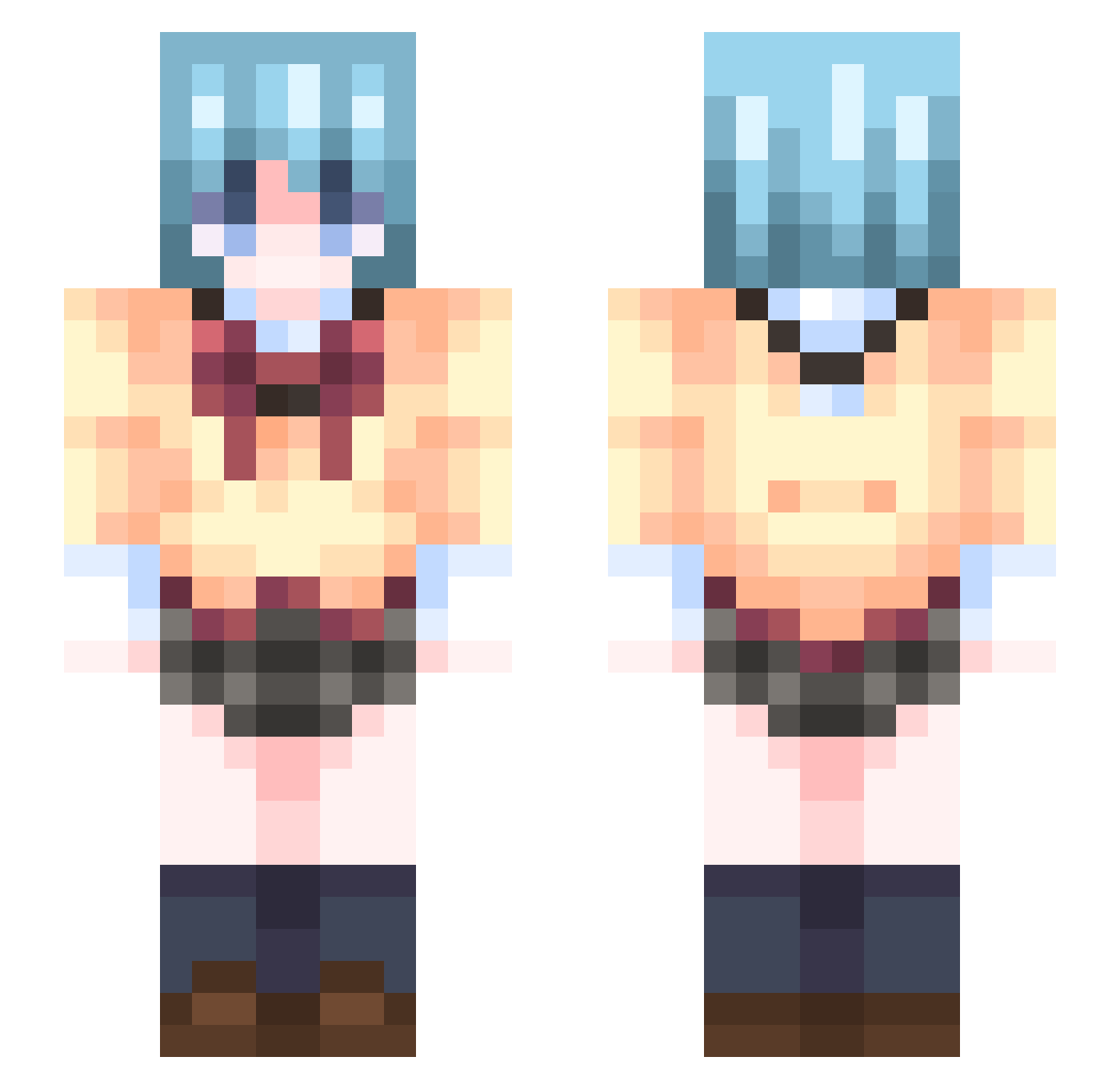 xelvorn Minecraft skin, front and back view