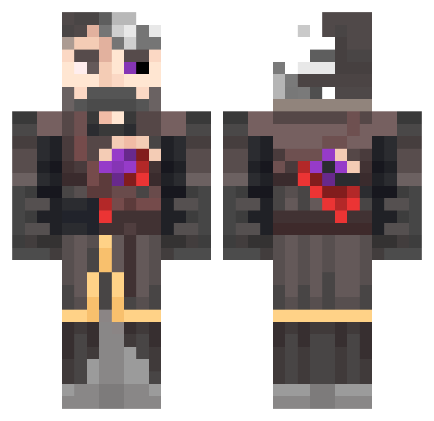 sunsetsupermann Minecraft skin, front and back view