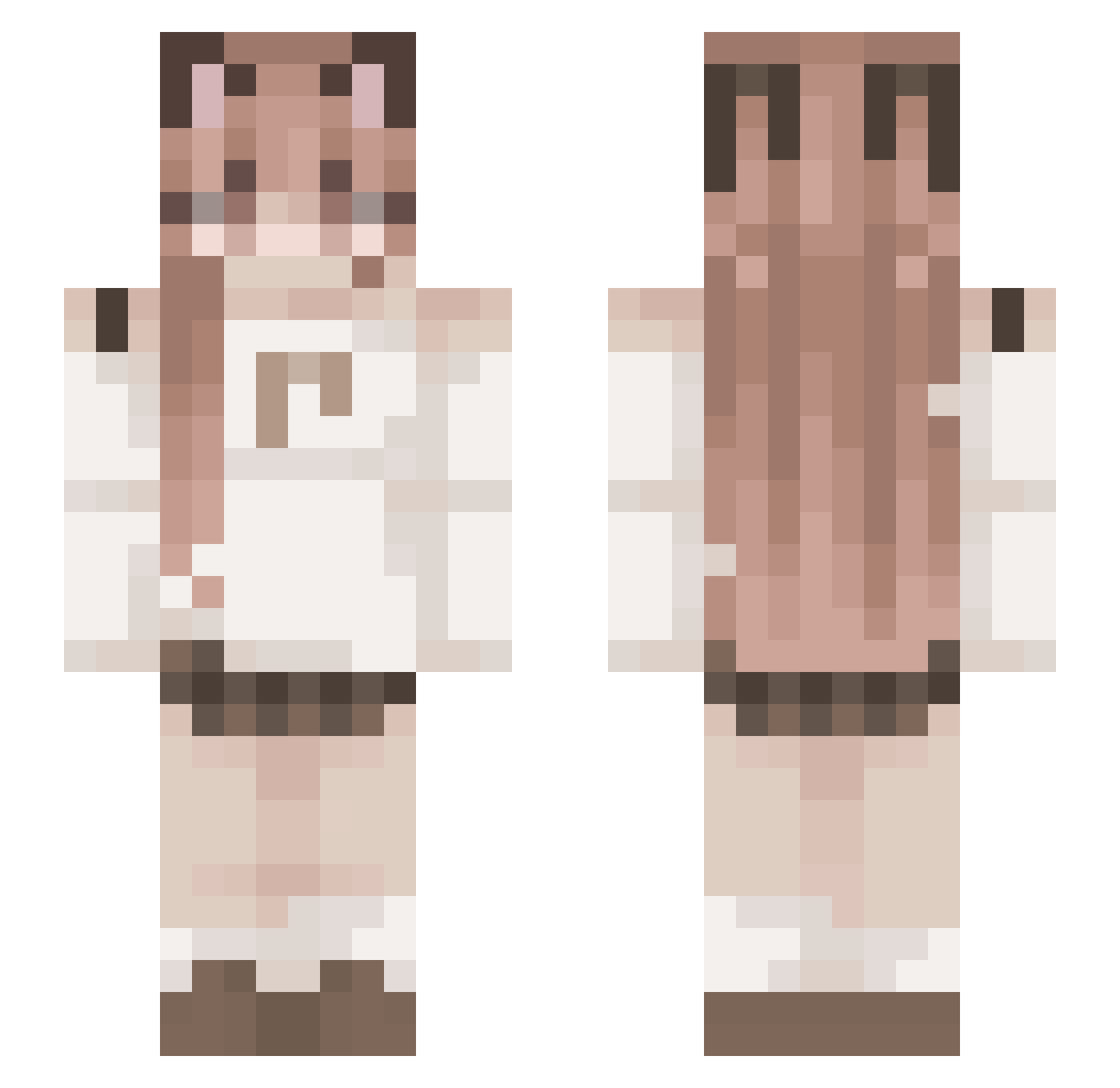 Pandaber1 Minecraft skin, front and back view
