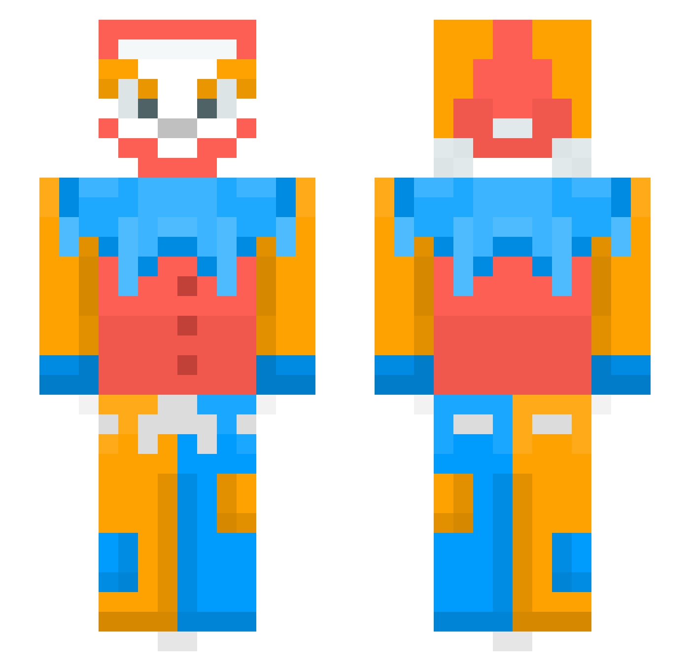 TheRealNoodleGod Minecraft skin, front and back view