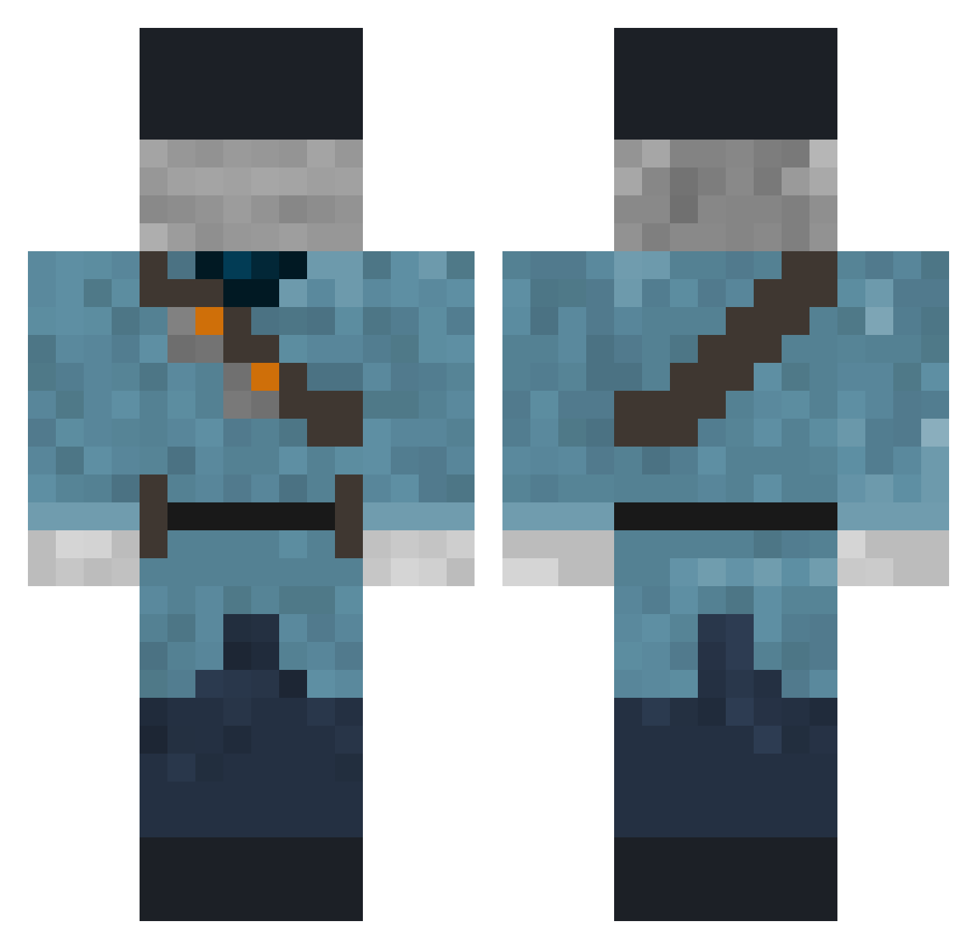 Racism_Gaming Minecraft skin, front and back view