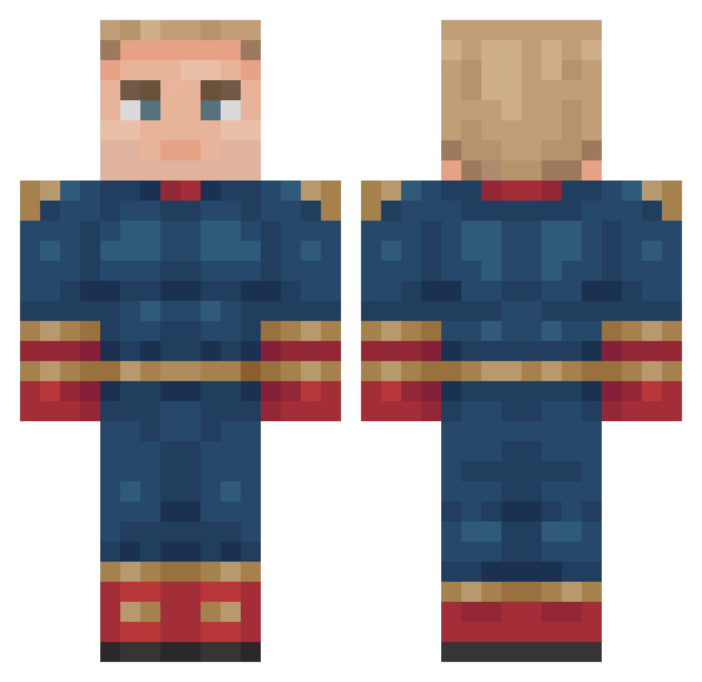 Zhirnich Minecraft skin, front and back view
