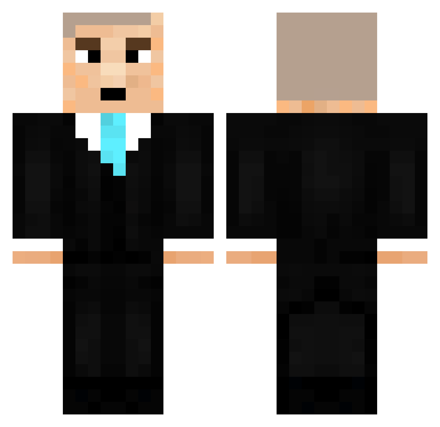 The_ygb_yezza Minecraft skin, front and back view