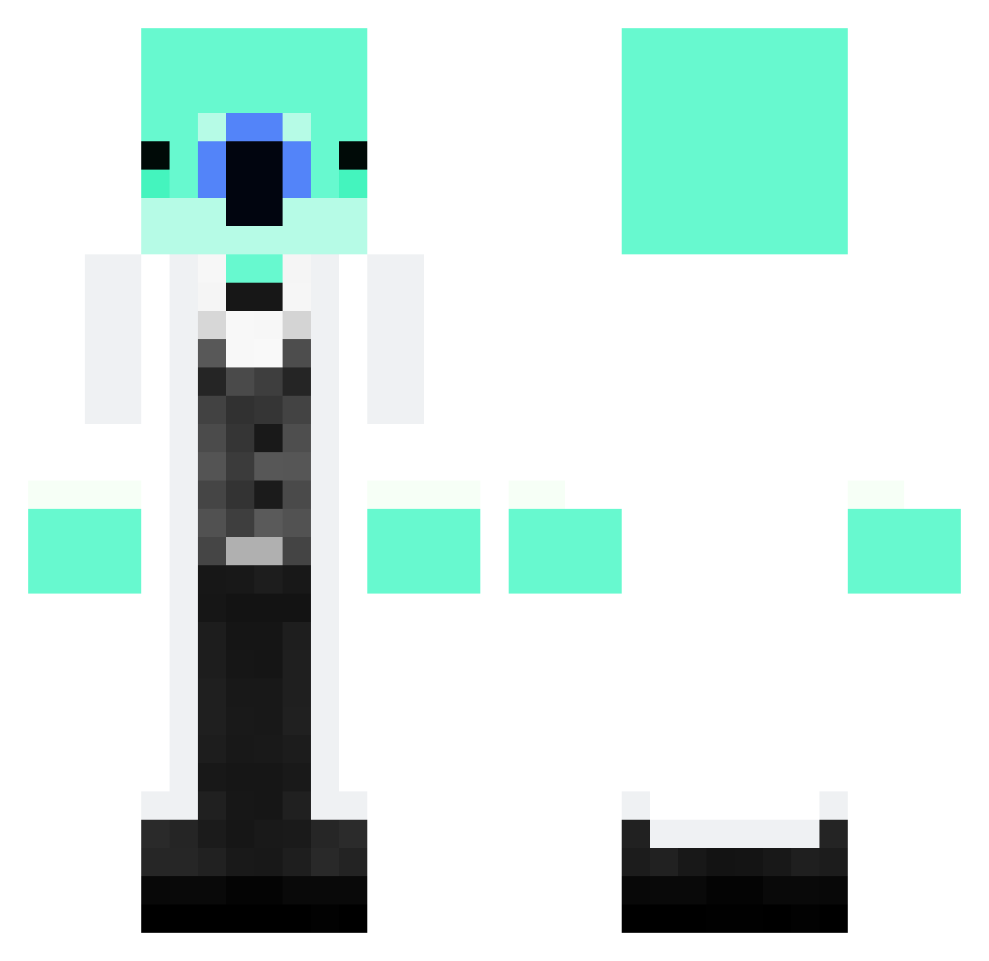 DrFlamingo7 Minecraft skin, front and back view