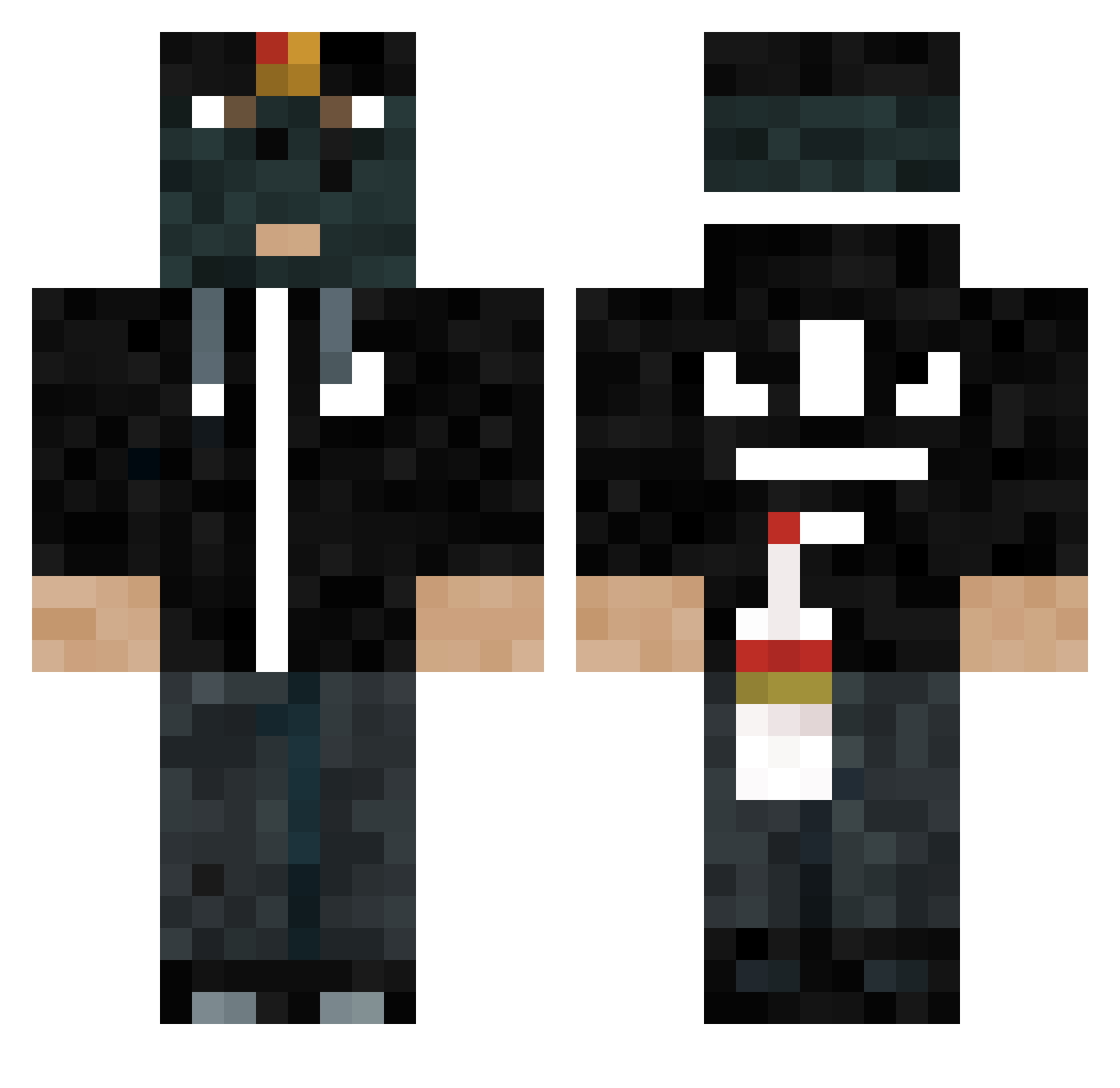 lubeydubeydoo Minecraft skin, front and back view