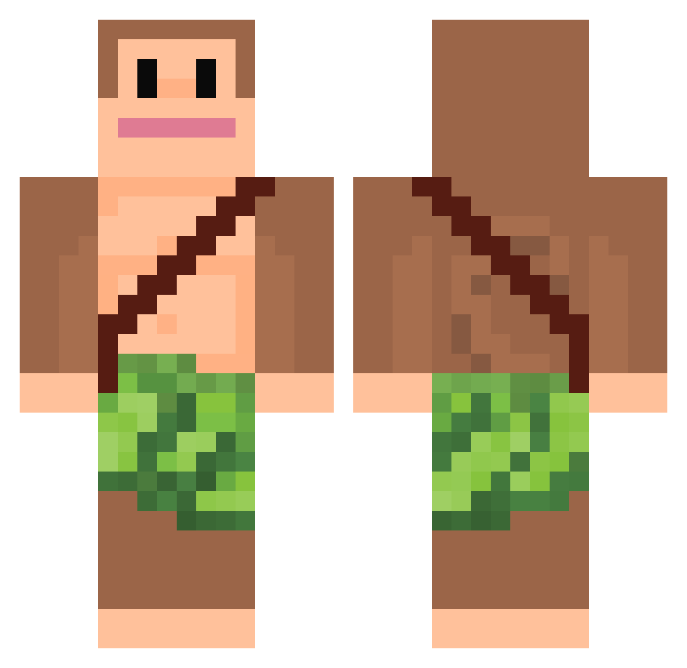 Cuantificacion Minecraft skin, front and back view