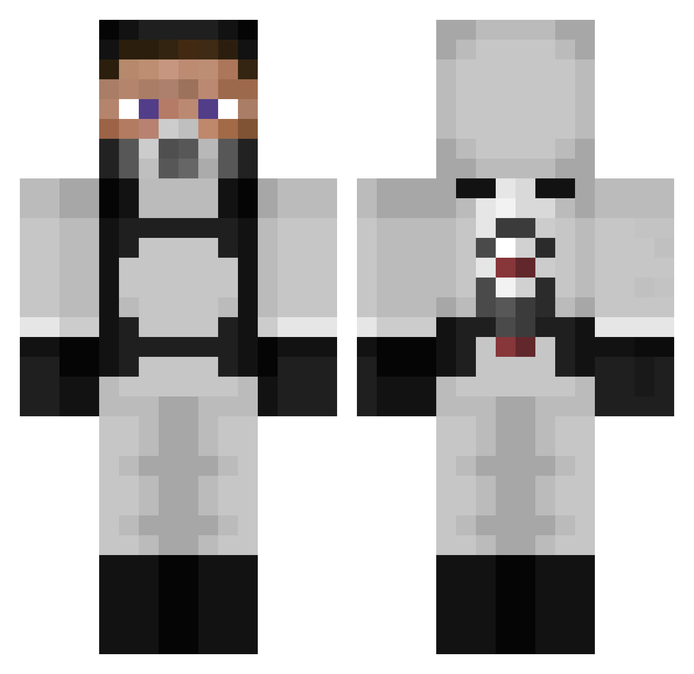 Murrain Minecraft skin, front and back view