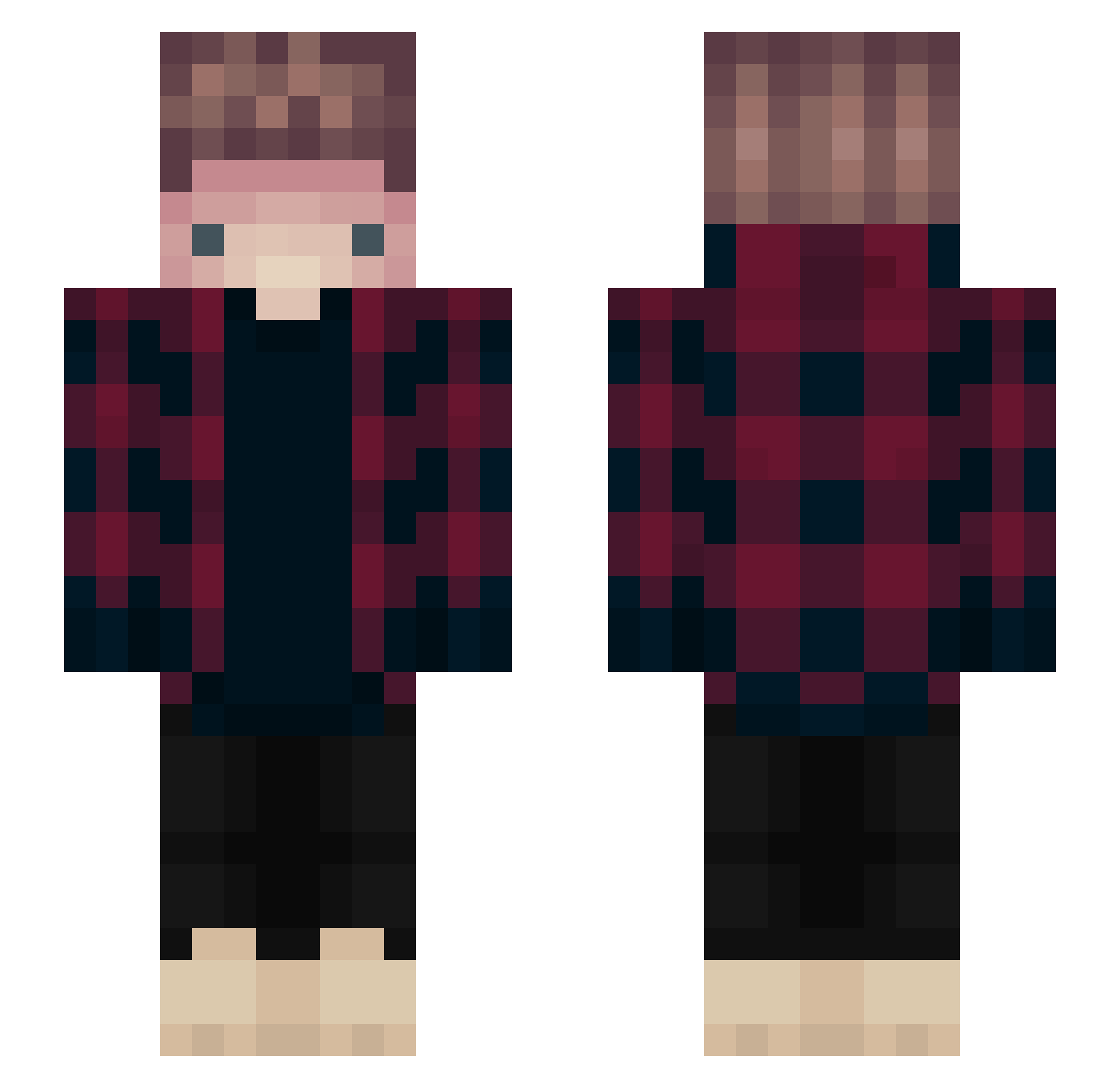 Richtiger Minecraft skin, front and back view