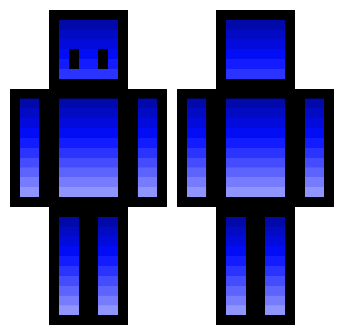 Zaidenn523 Minecraft skin, front and back view