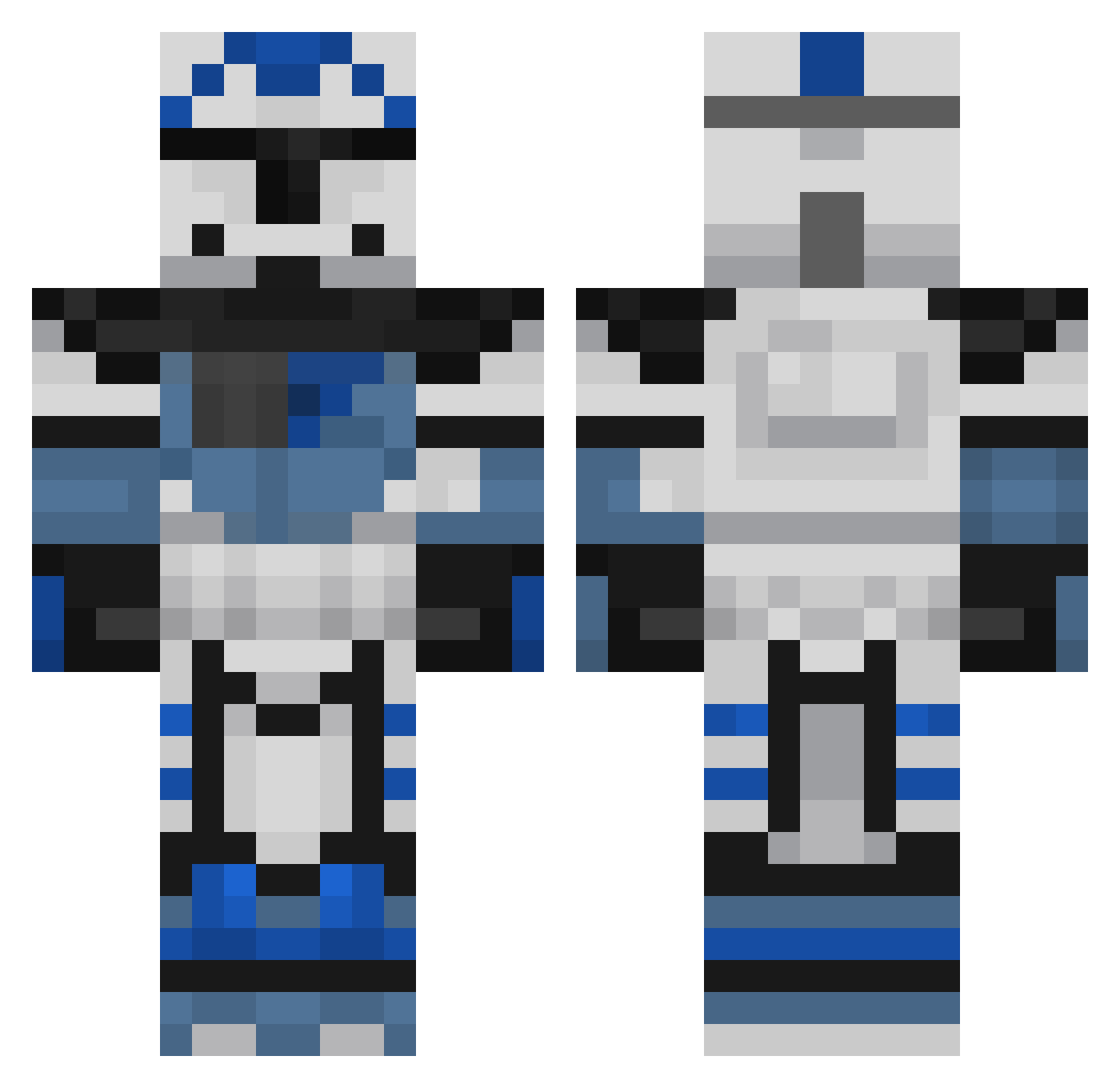 Kanacorn Minecraft skin, front and back view