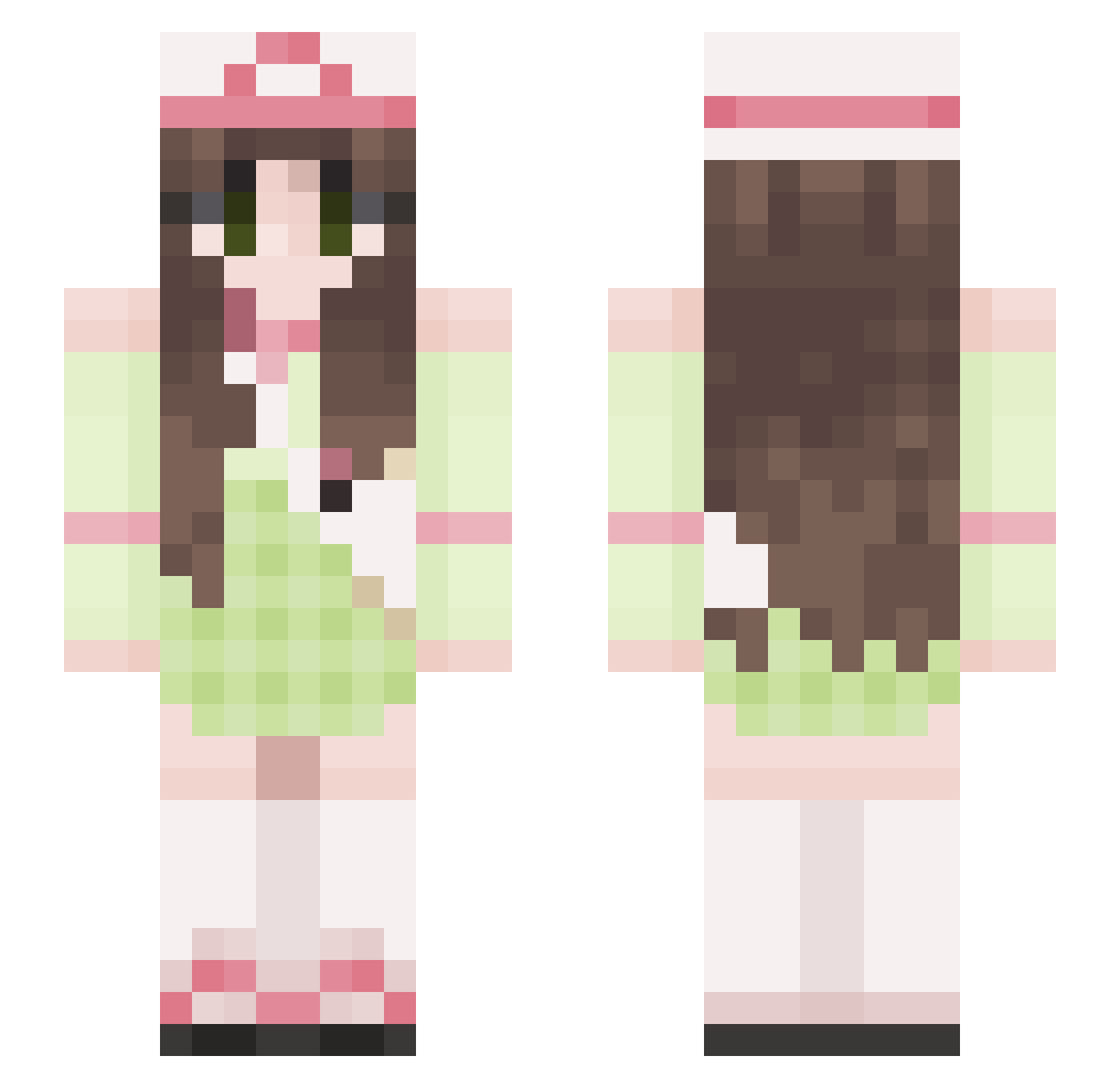 AzureJellie Minecraft skin, front and back view