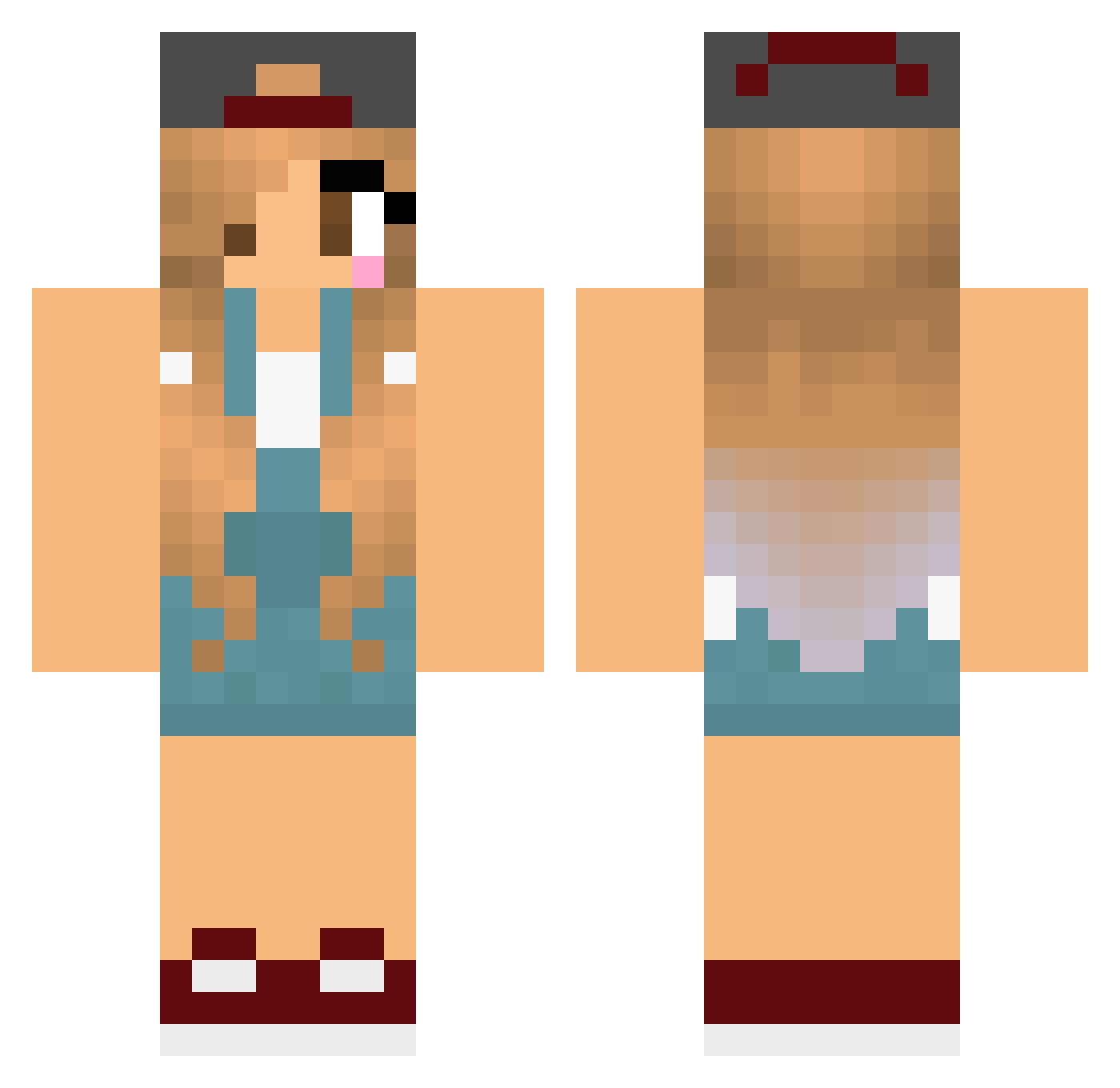 noverify Minecraft skin, front and back view