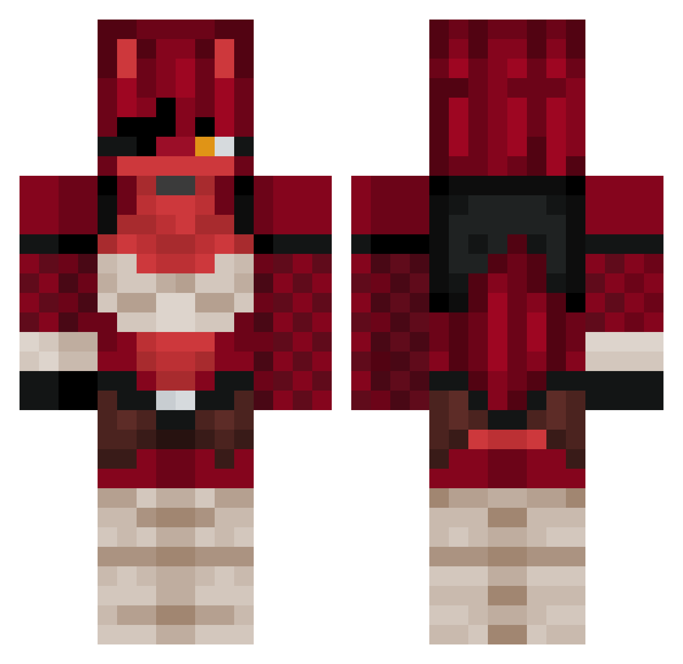 bigmumma3 Minecraft skin, front and back view