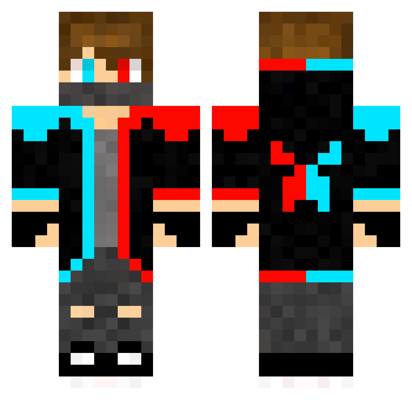 yutacreeper Minecraft skin, front and back view