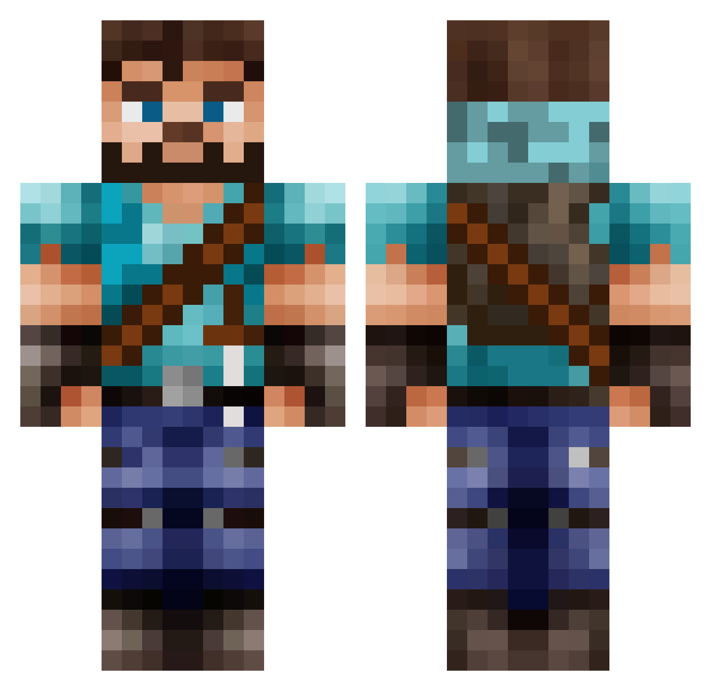 Rene_XI Minecraft skin, front and back view