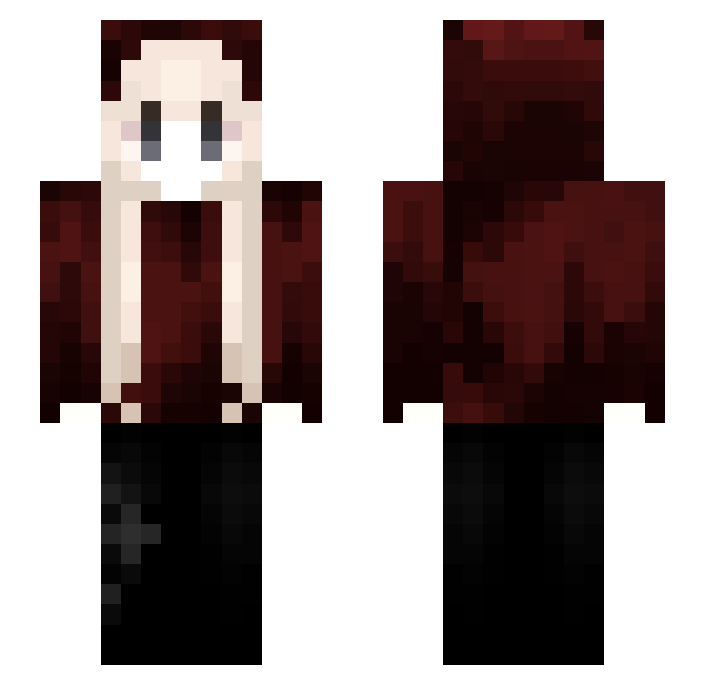 SomewhatSad Minecraft skin, front and back view