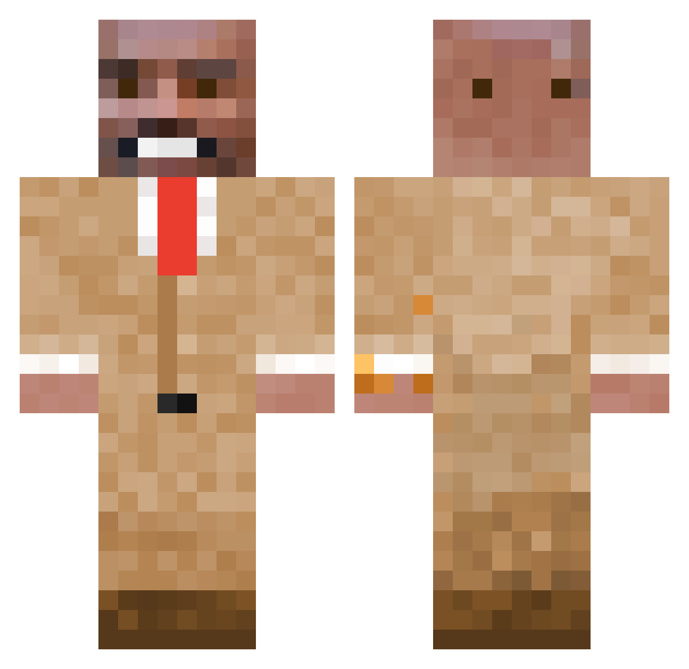Hellgoon Minecraft skin, front and back view