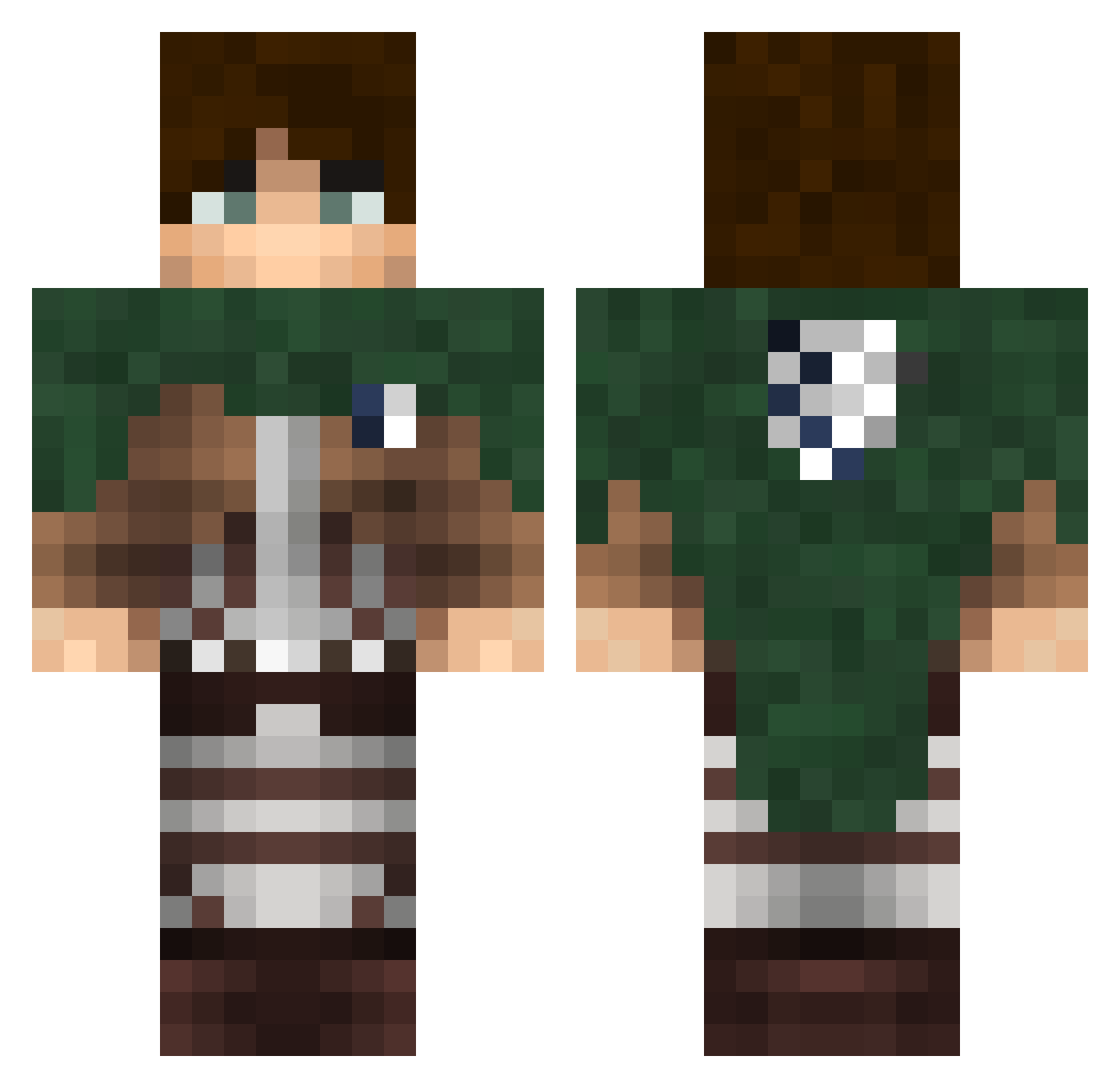 overatvd Minecraft skin, front and back view