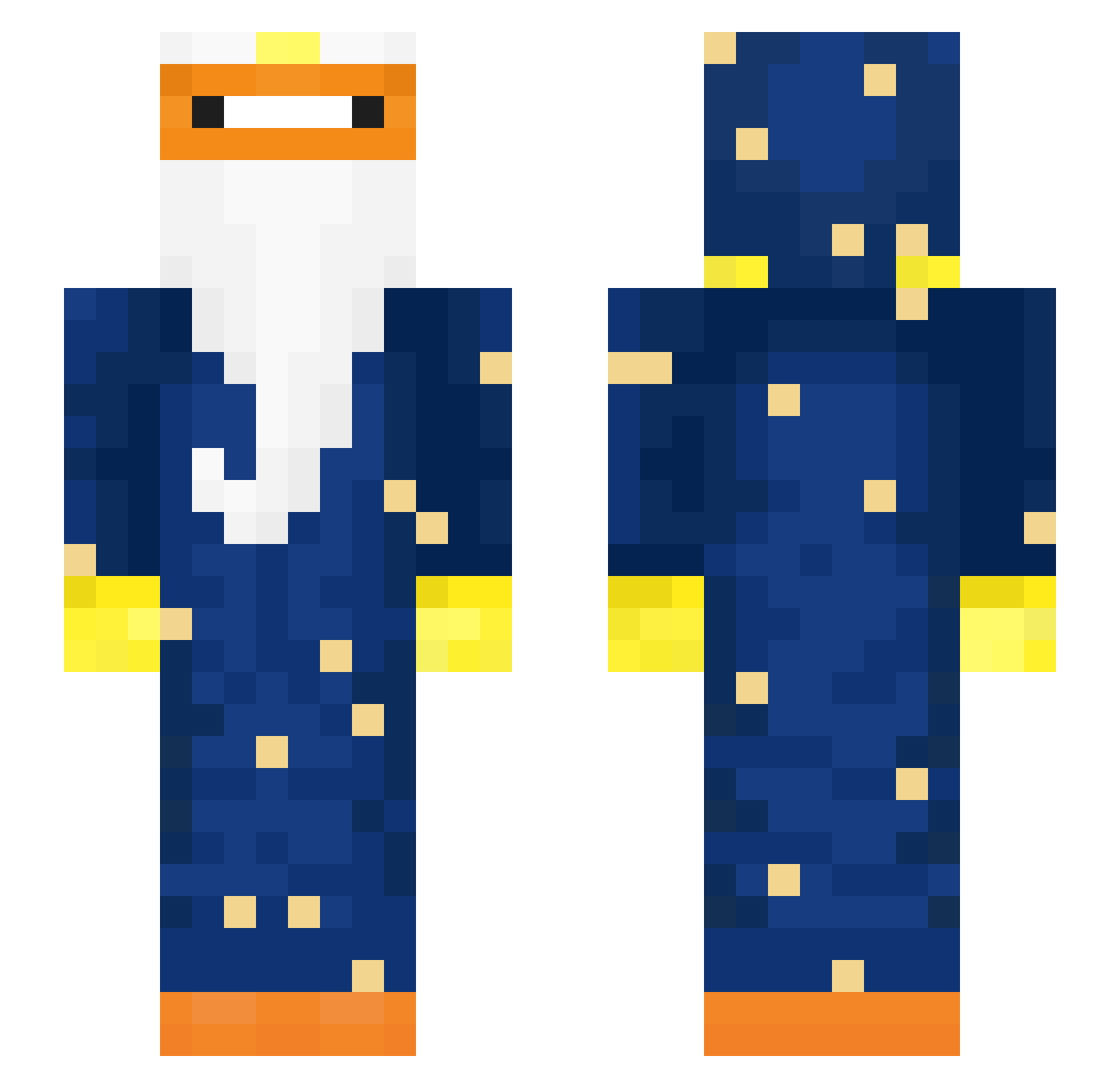 TwoSeagulls Minecraft skin, front and back view