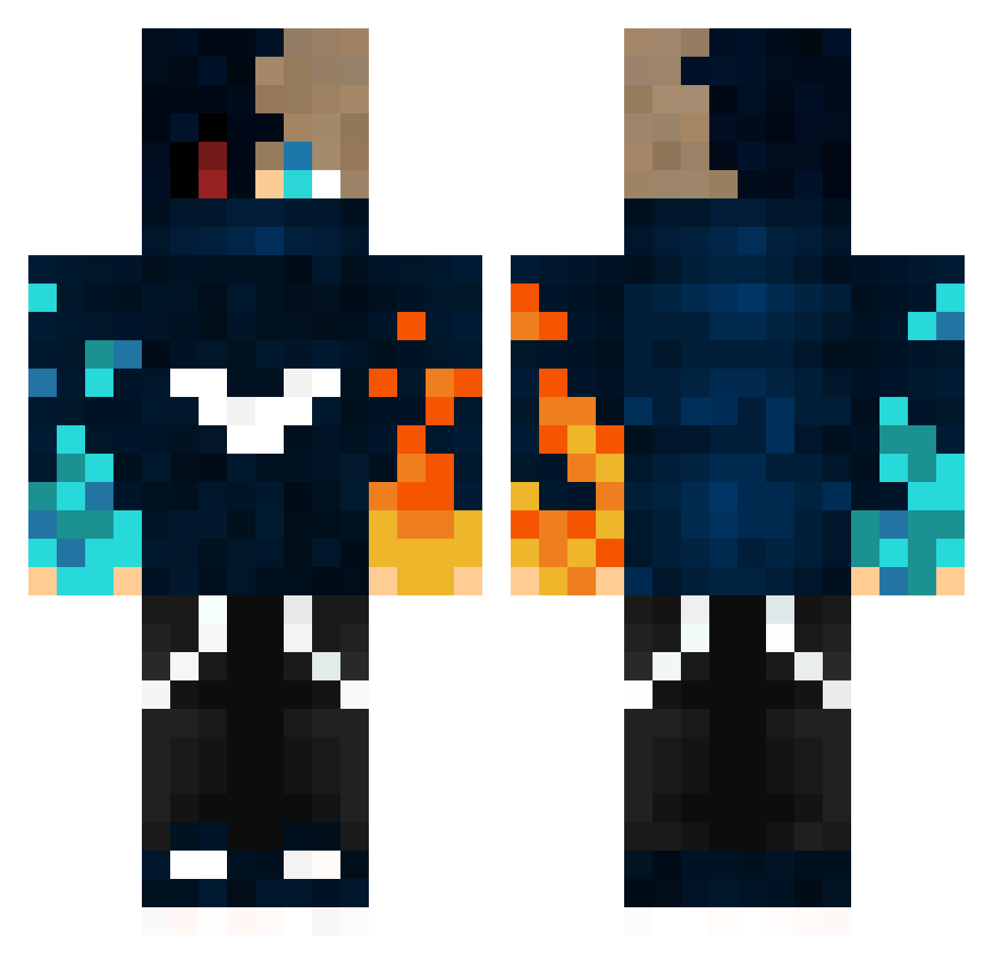 Withermaster123 Minecraft skin, front and back view