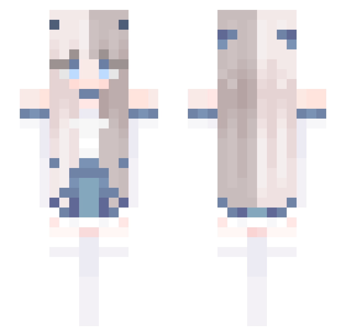 zvpq Minecraft skin, front and back view