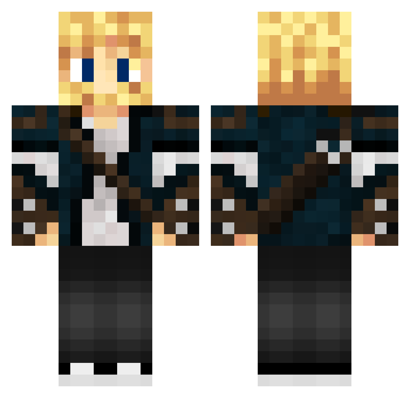 Rale218 Minecraft skin, front and back view