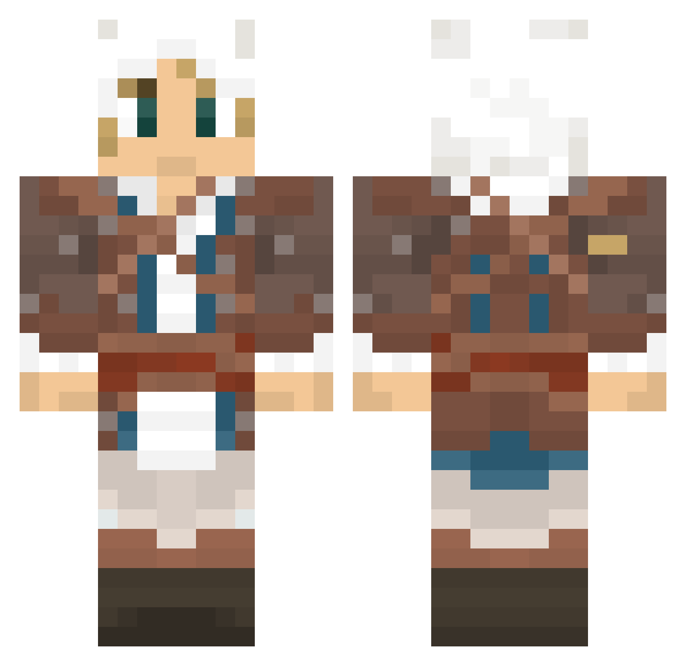 apple_bandit Minecraft skin, front and back view