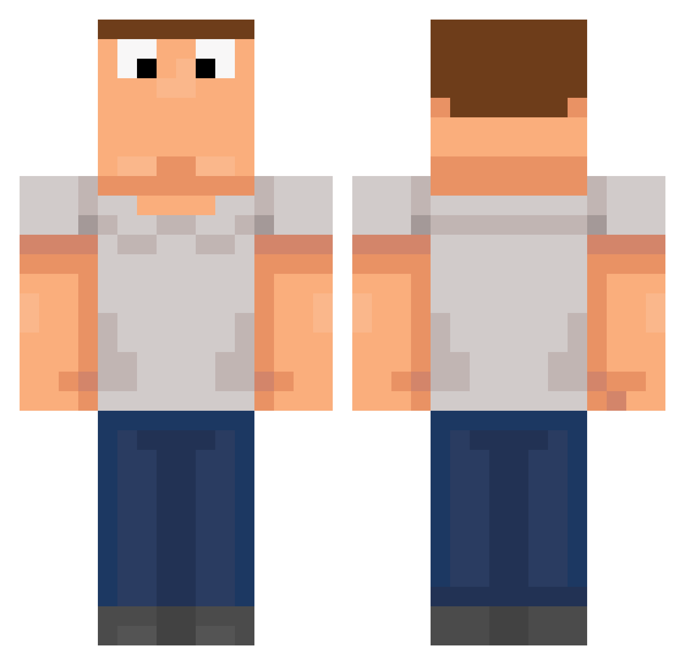 alientaker9 Minecraft skin, front and back view
