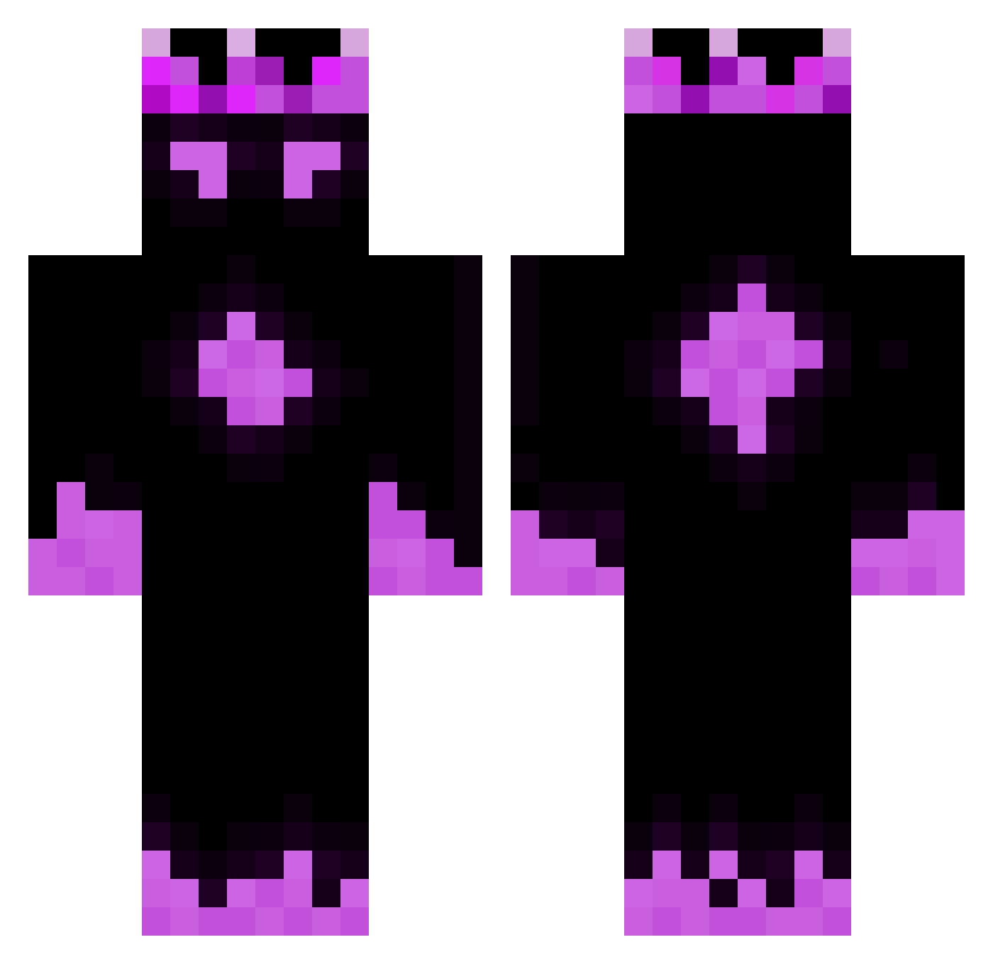 VoidKnight147 Minecraft skin, front and back view