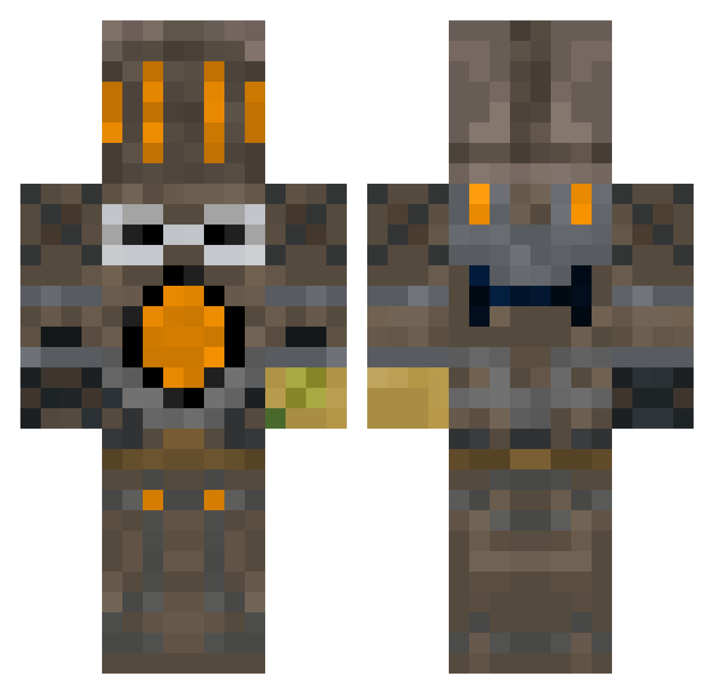 WILDCATE Minecraft skin, front and back view