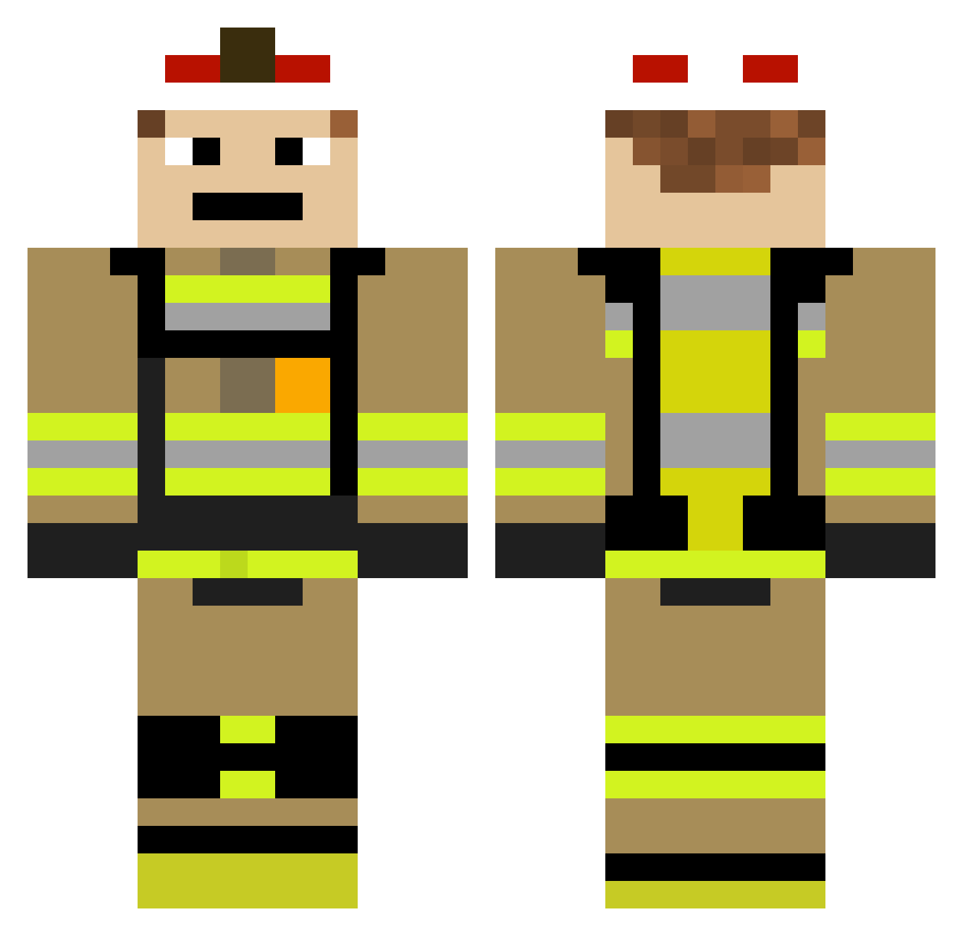 xfiremanf4x Minecraft skin, front and back view