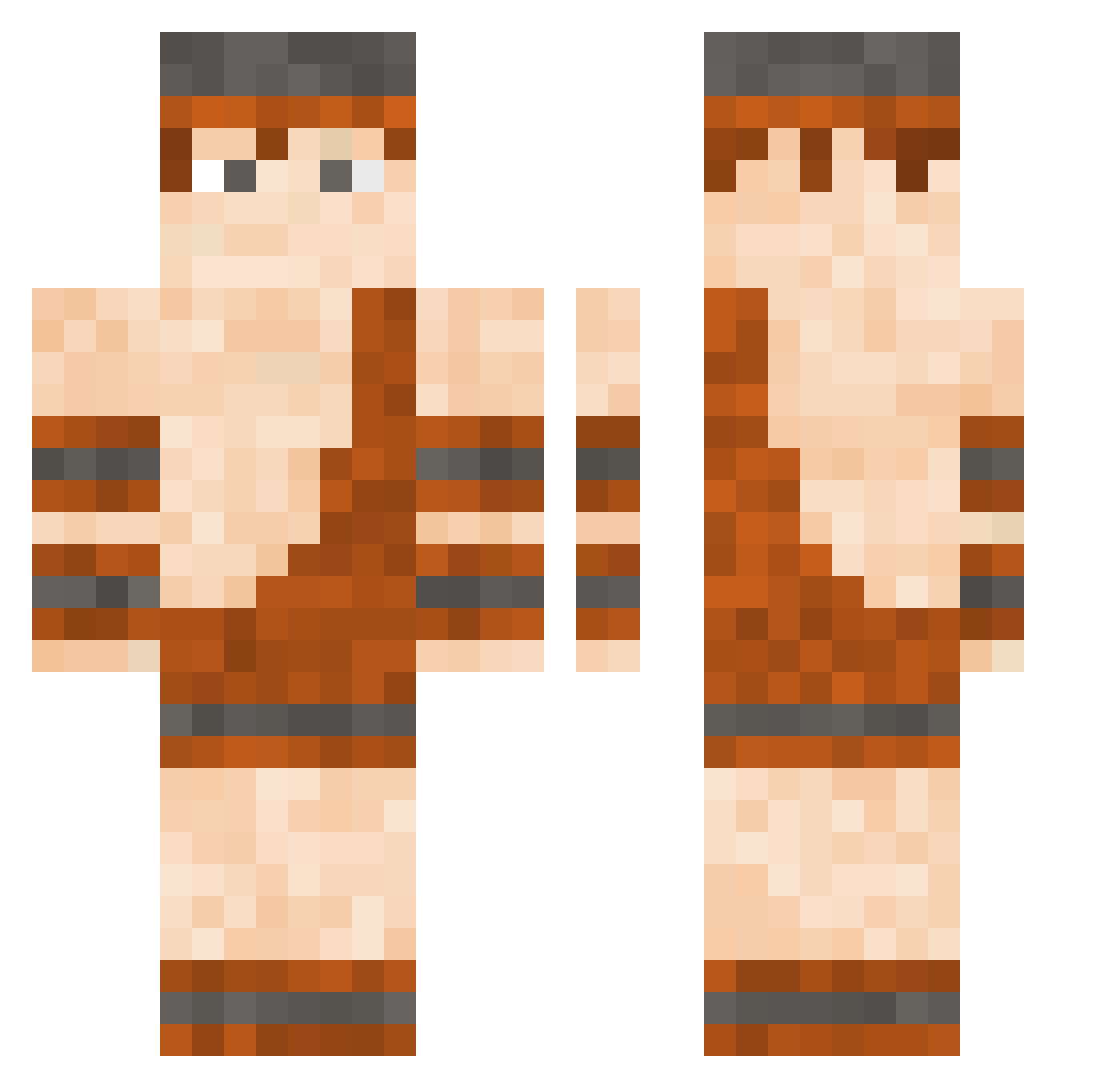 JustPP29 Minecraft skin, front and back view