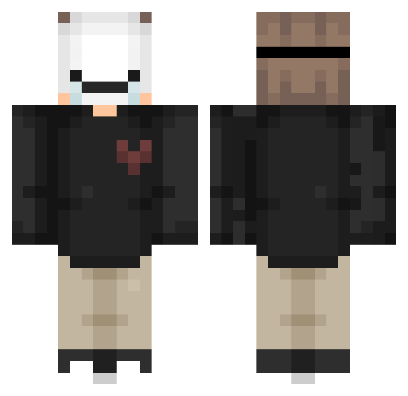 hyeono0 Minecraft skin, front and back view
