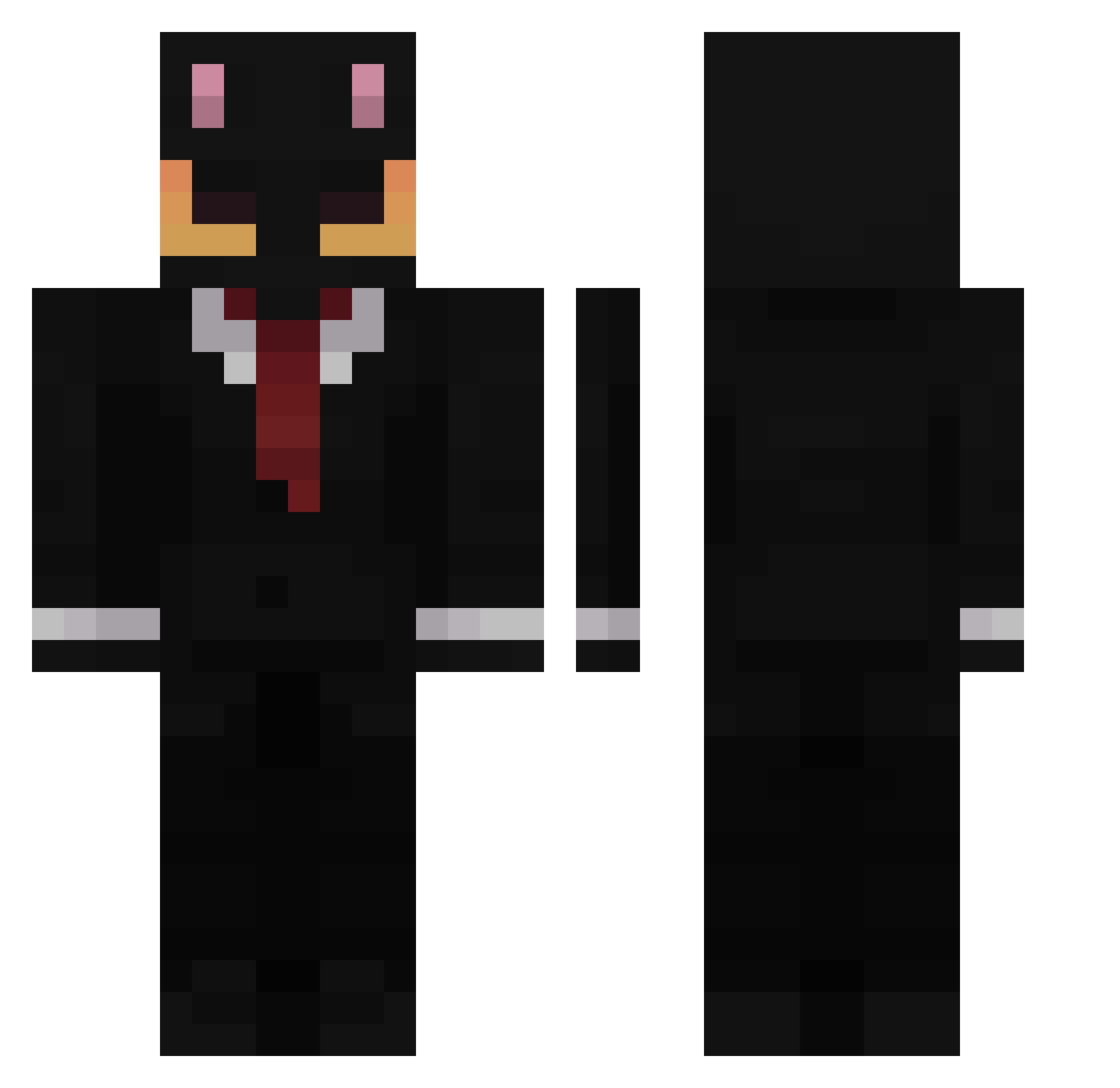 S0yCub1 Minecraft skin, front and back view