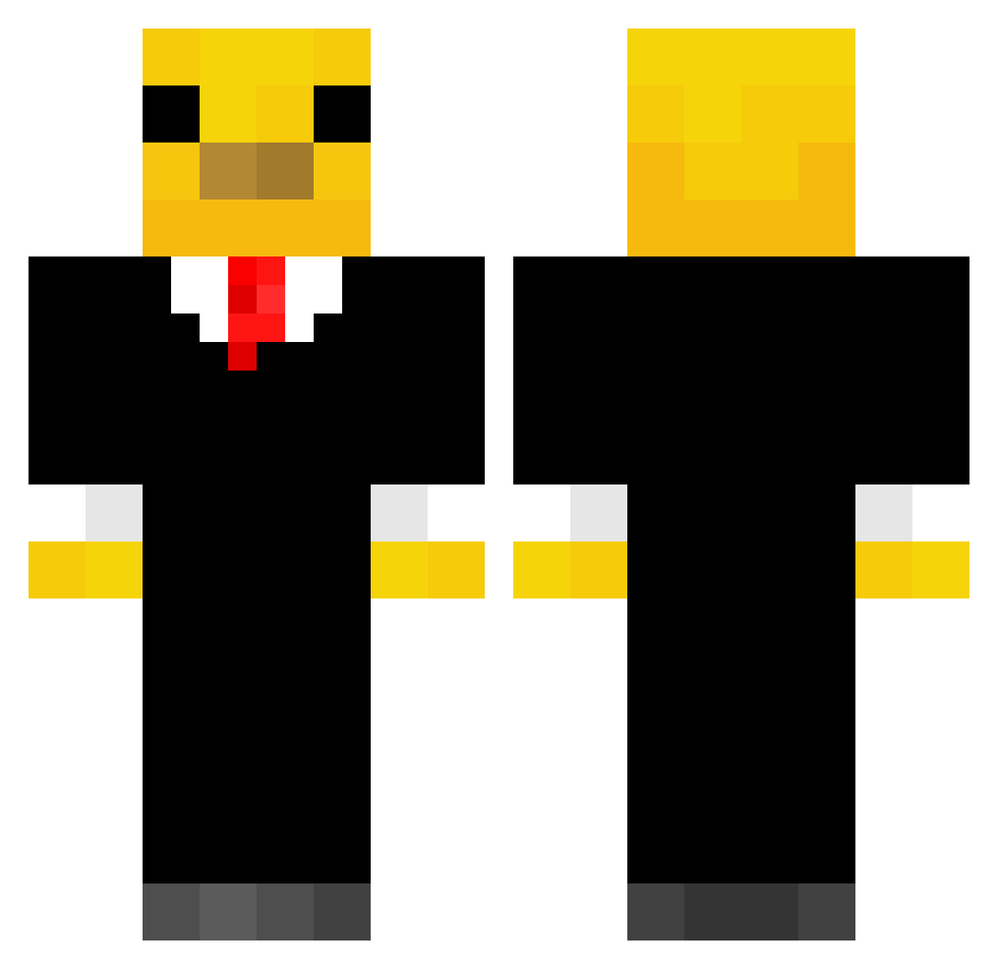 TheNonk Minecraft skin, front and back view