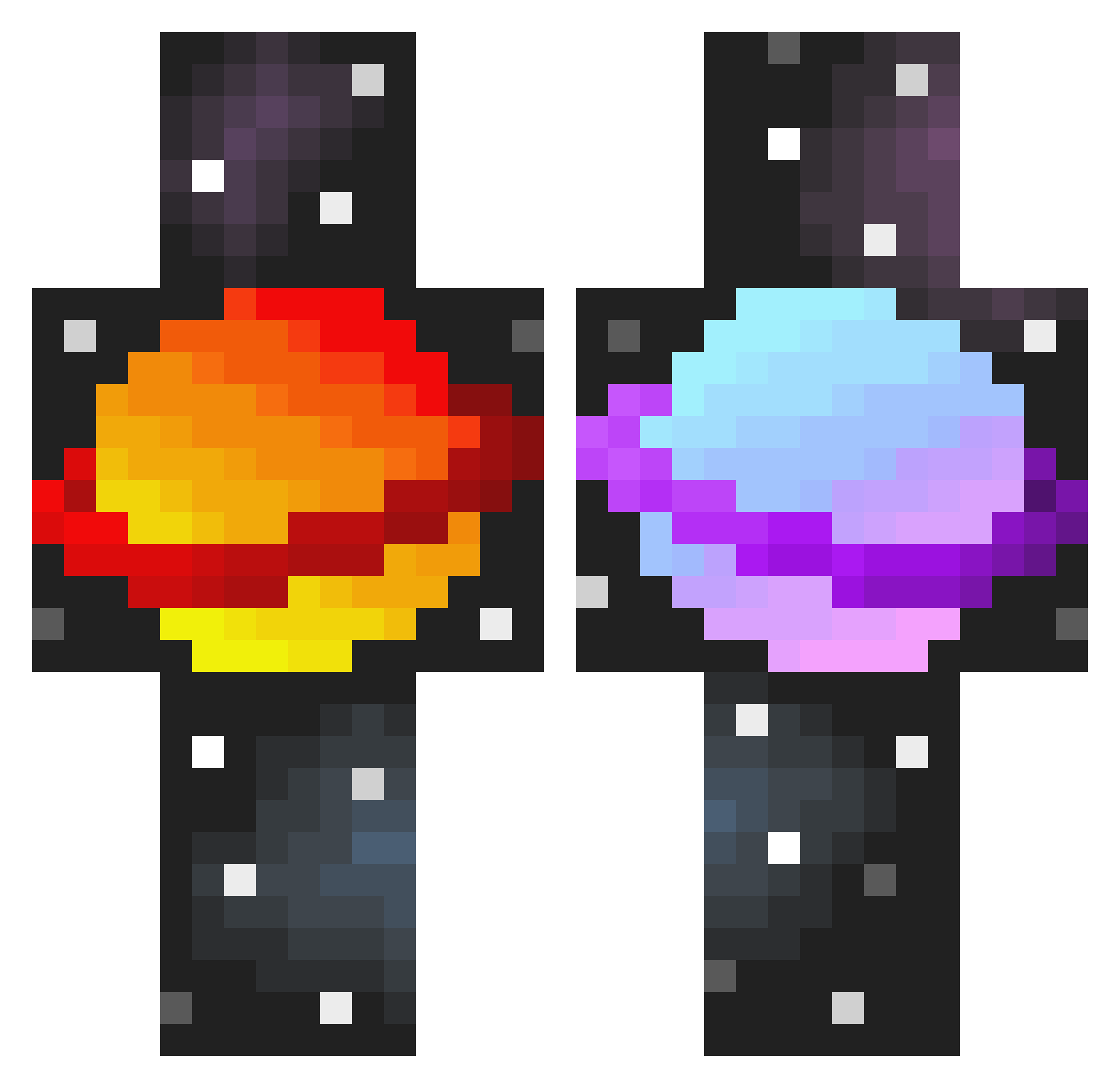 Aismodel Minecraft skin, front and back view