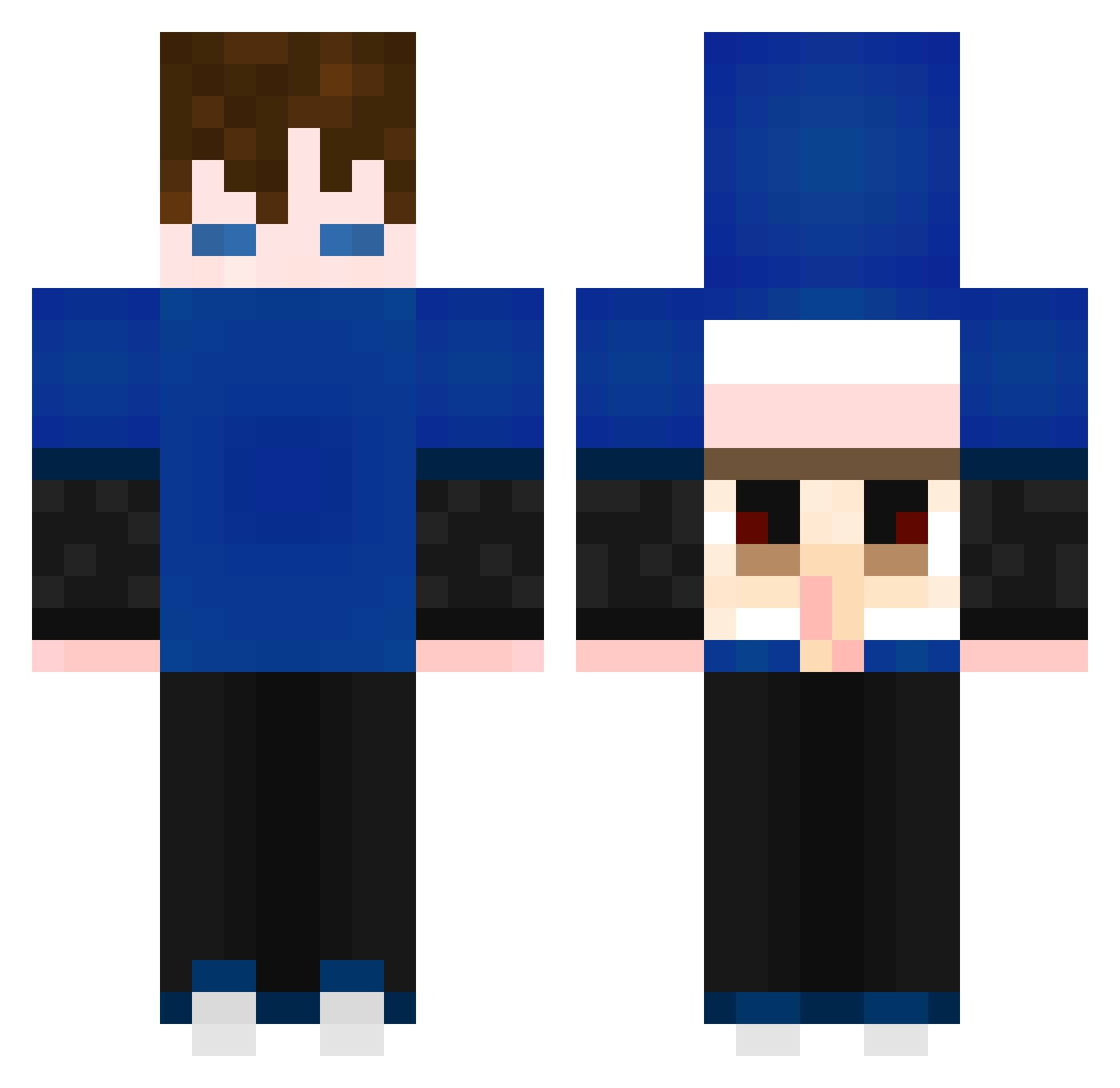 Golem842 Minecraft skin, front and back view