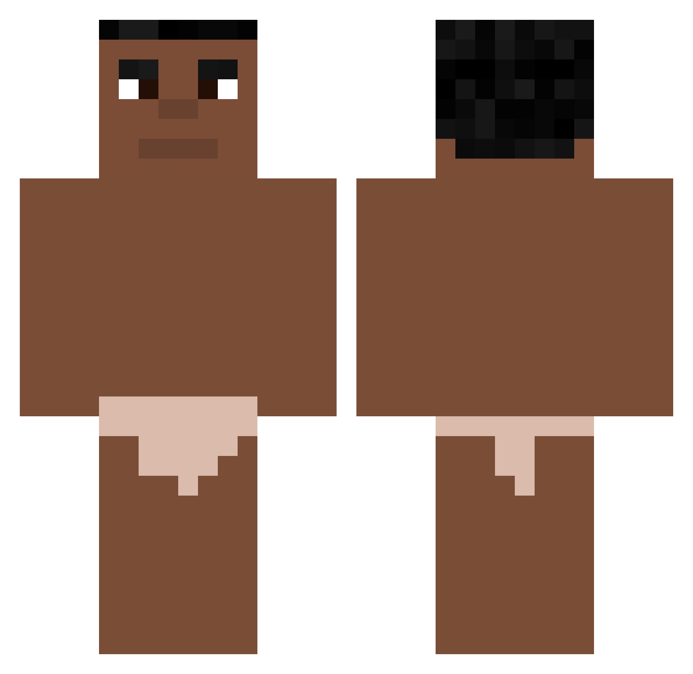 PoppyMac Minecraft skin, front and back view