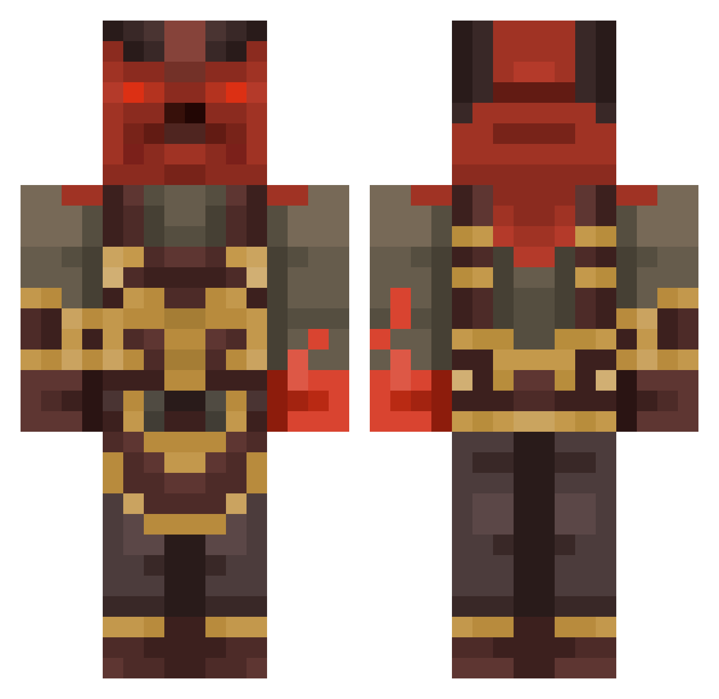 Jin_SA Minecraft skin, front and back view