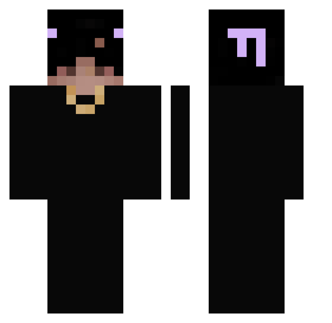Spocony_ksyso Minecraft skin, front and back view