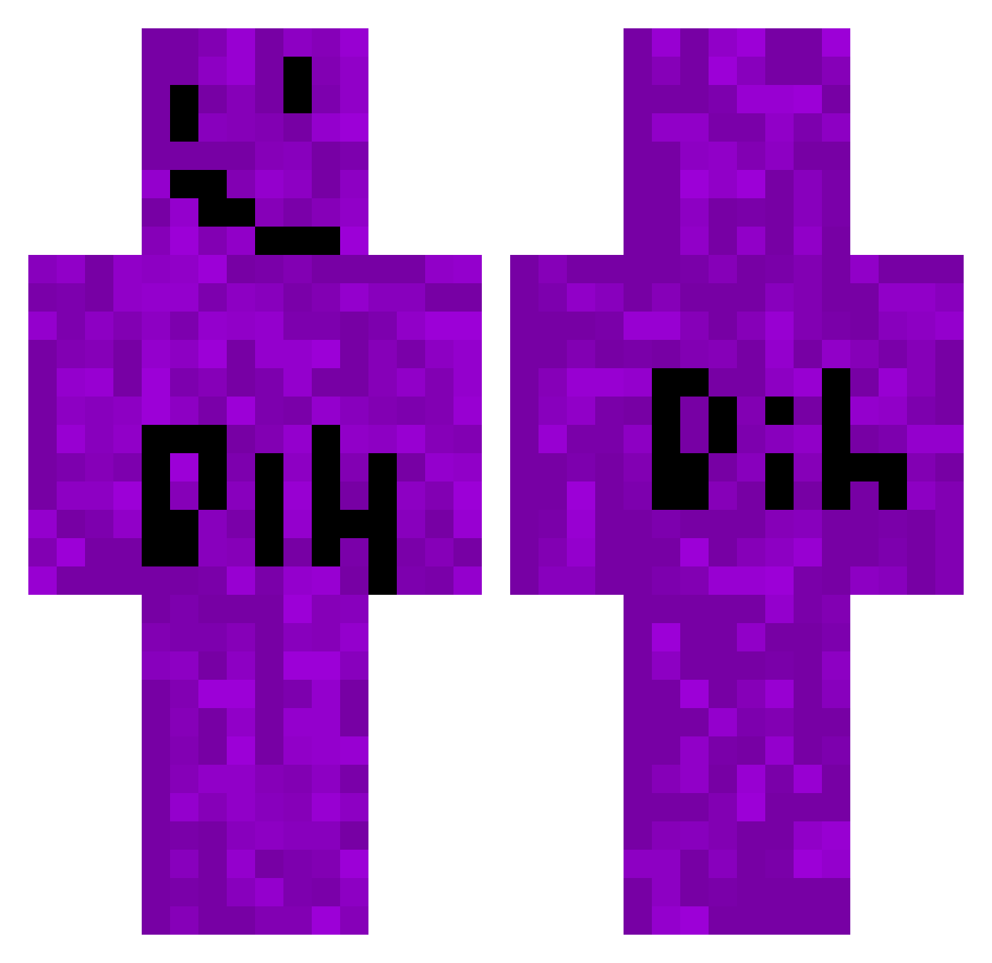 XenoIsGone Minecraft skin, front and back view