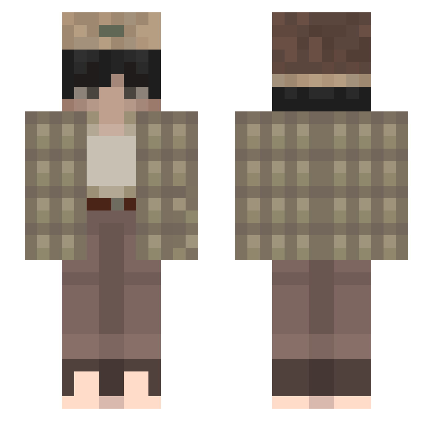Revocability Minecraft skin, front and back view