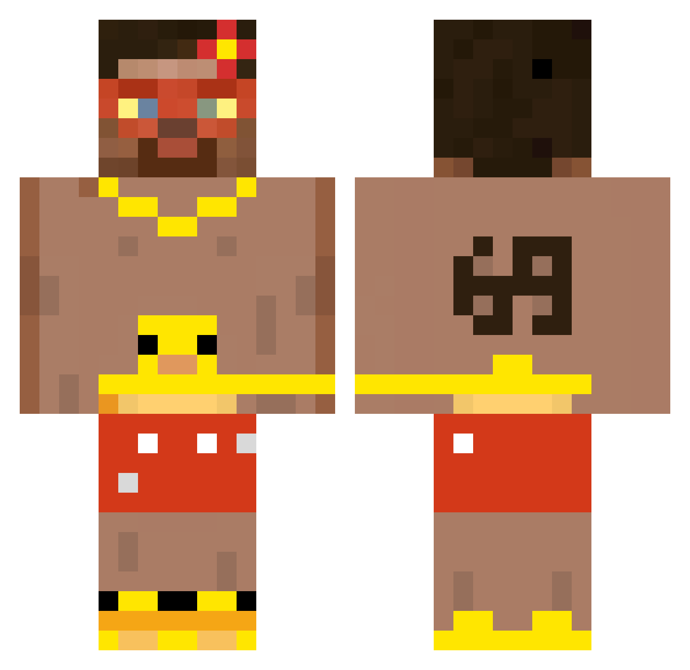 _Arlequin Minecraft skin, front and back view
