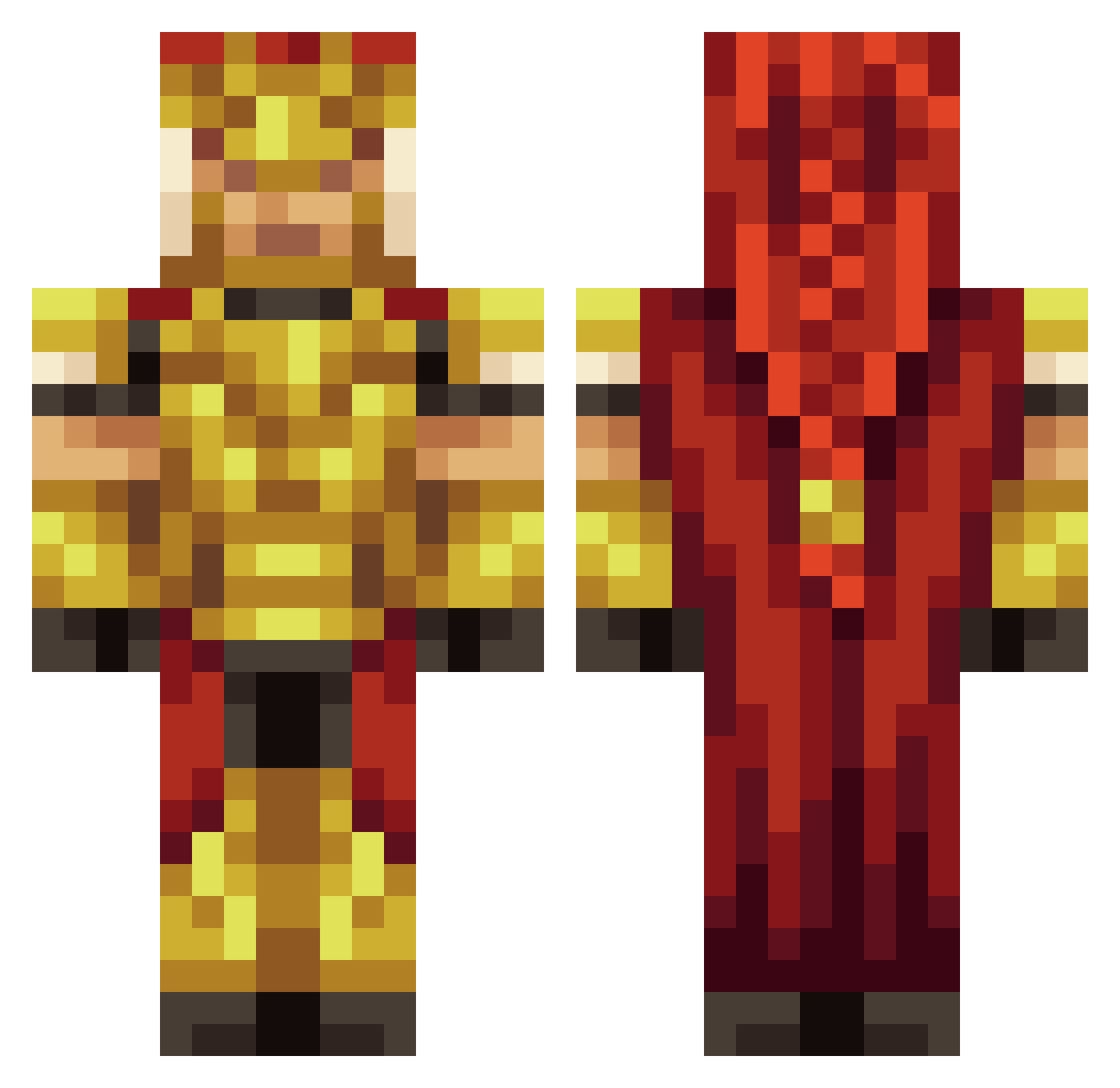 SlayingPain Minecraft skin, front and back view