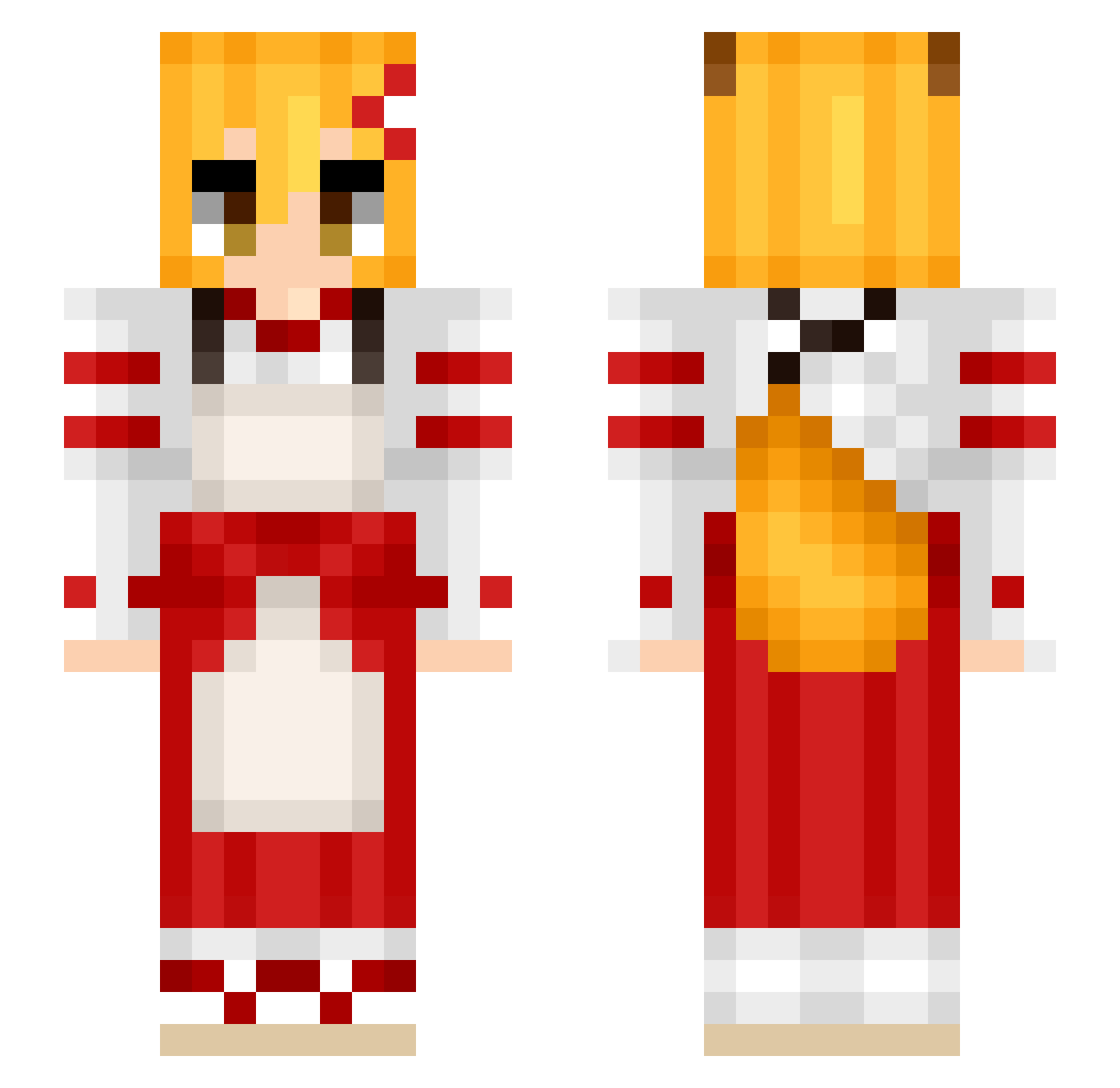 1tfeel Minecraft skin, front and back view