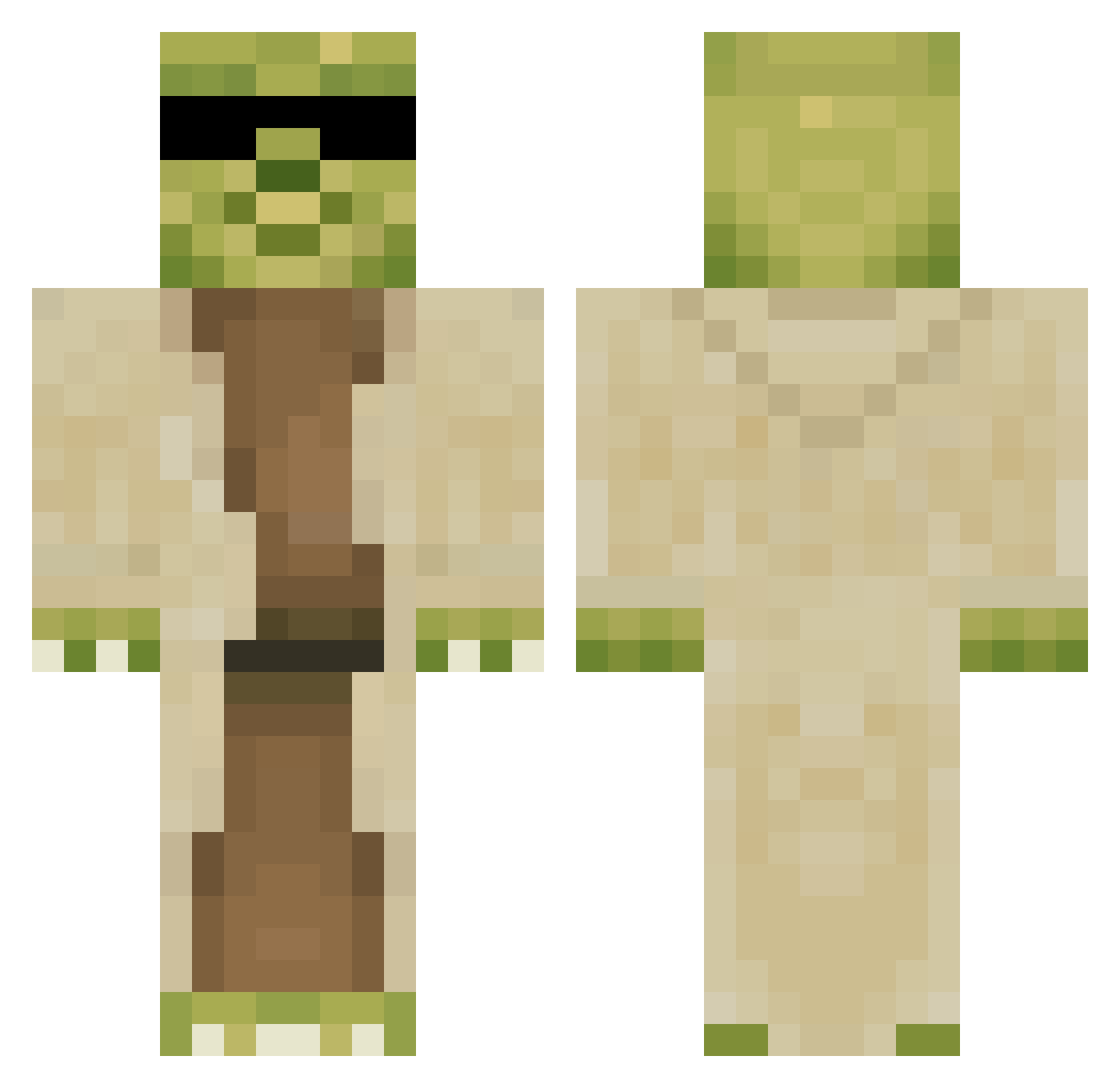 General_GA Minecraft skin, front and back view