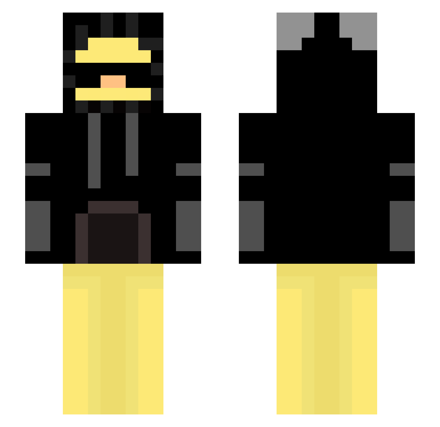 Szymixux Minecraft skin, front and back view