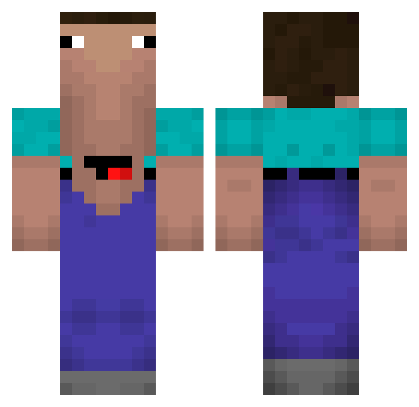 swearword_ Minecraft skin, front and back view