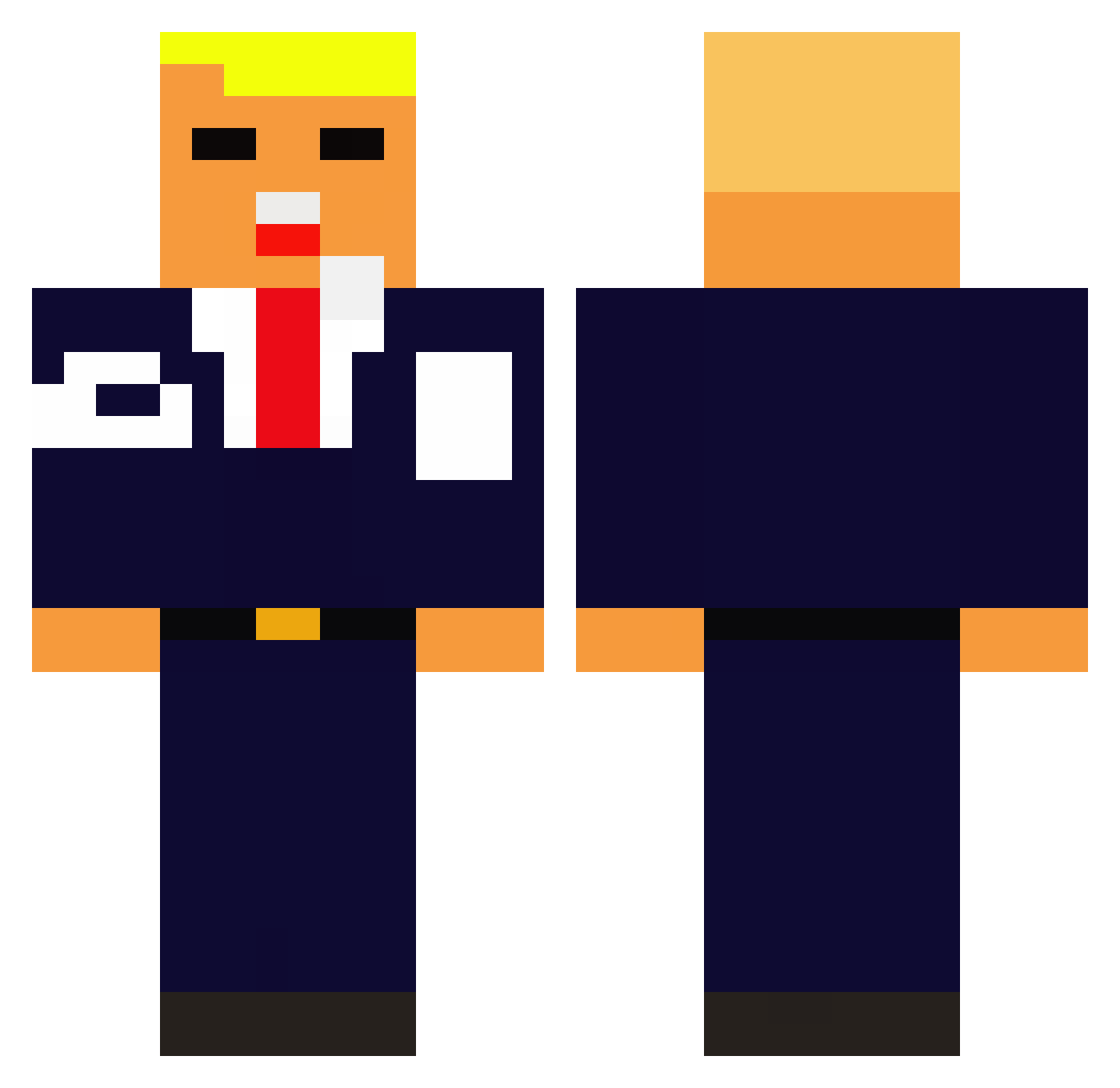 Mayor_sexman Minecraft skin, front and back view